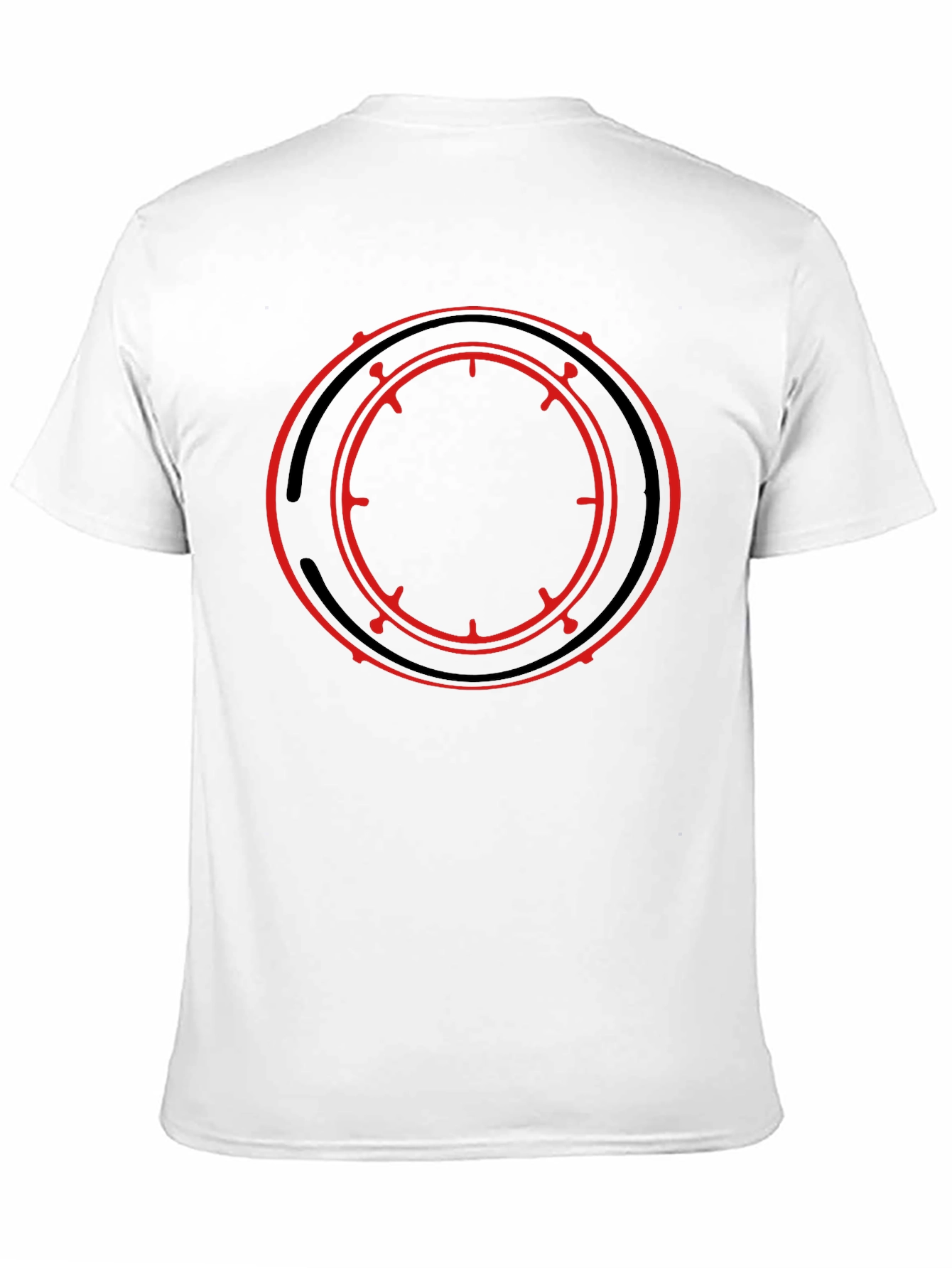 Black Black T-Shirt with Red Circle Graphic view 11