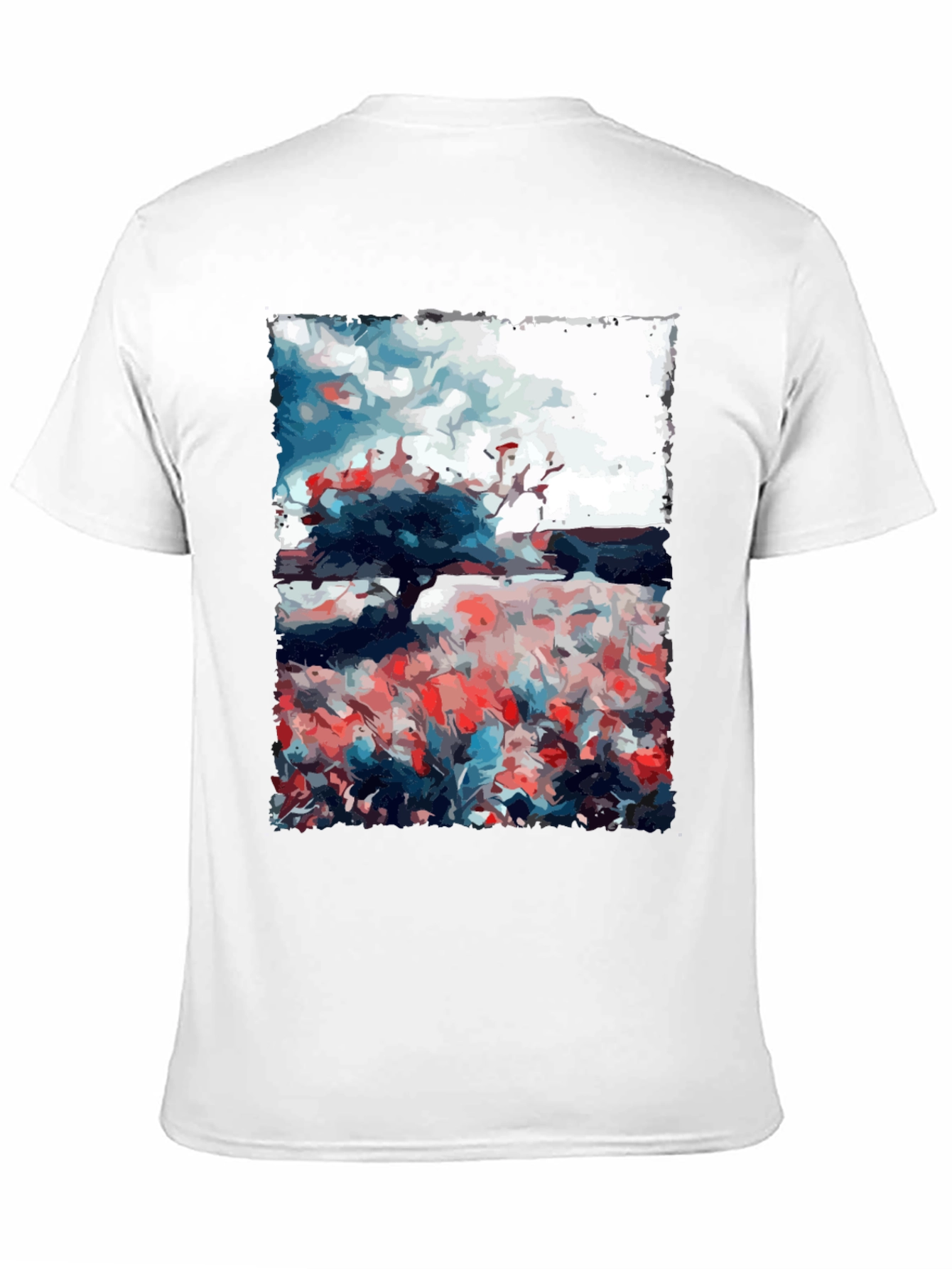 Abstract Landscape Print Tee - Stylish Graphic T-Shirt - 11