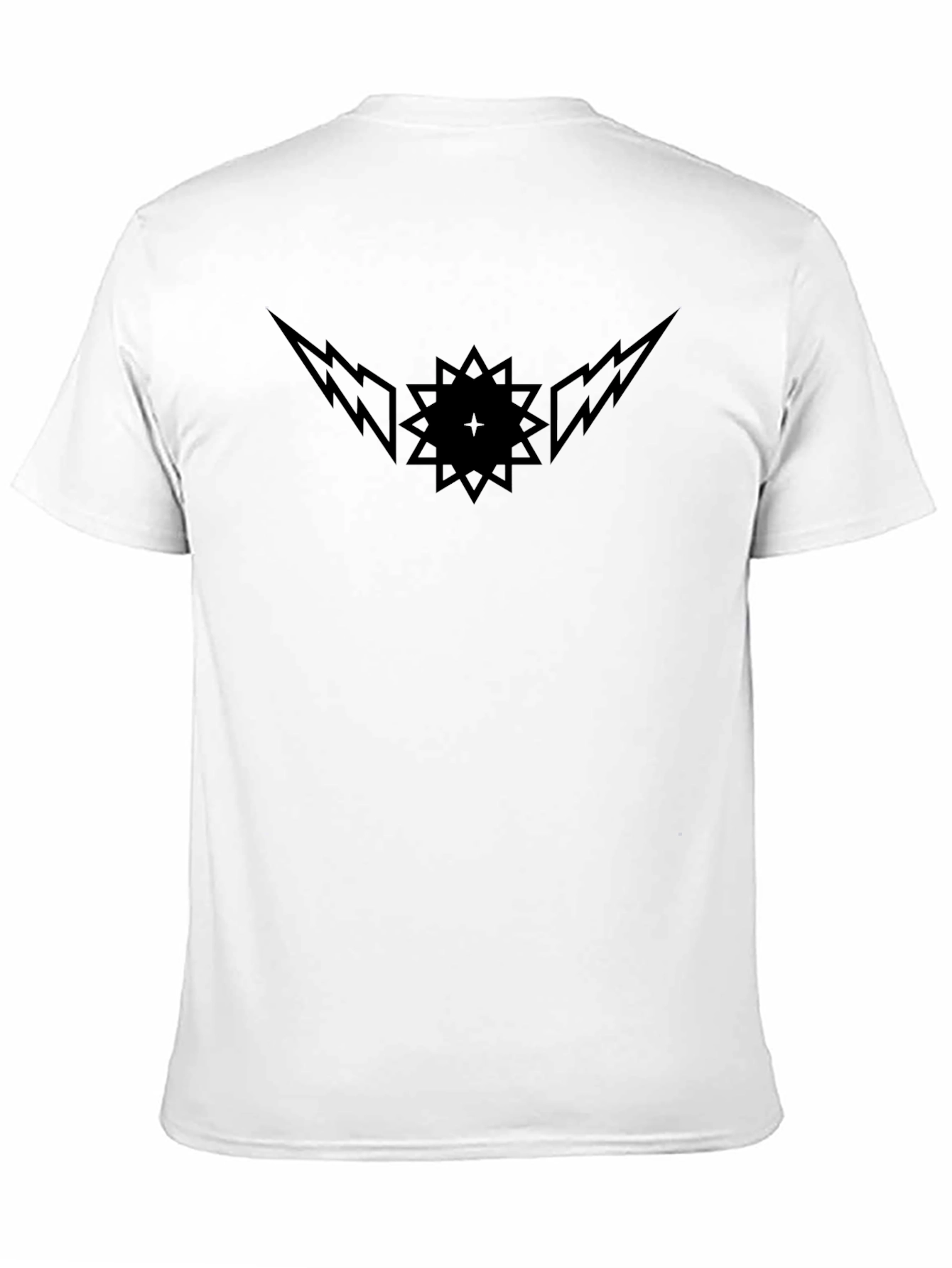 Black Bold Graphic Black Tee - Lightning Star Design view 11