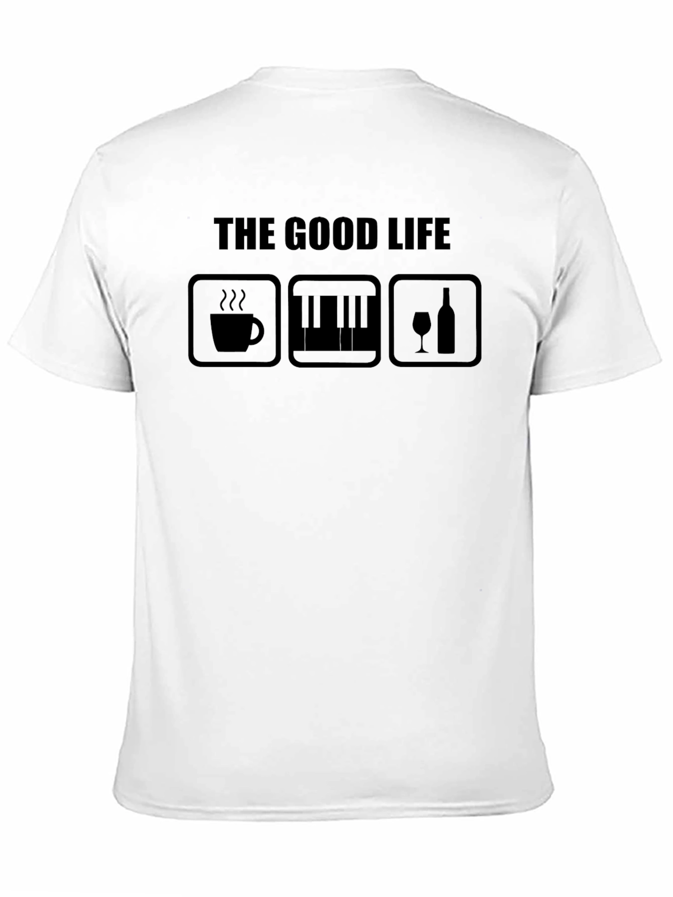 Black The Good Life Graphic Tee - Coffee, Piano, Wine view 11