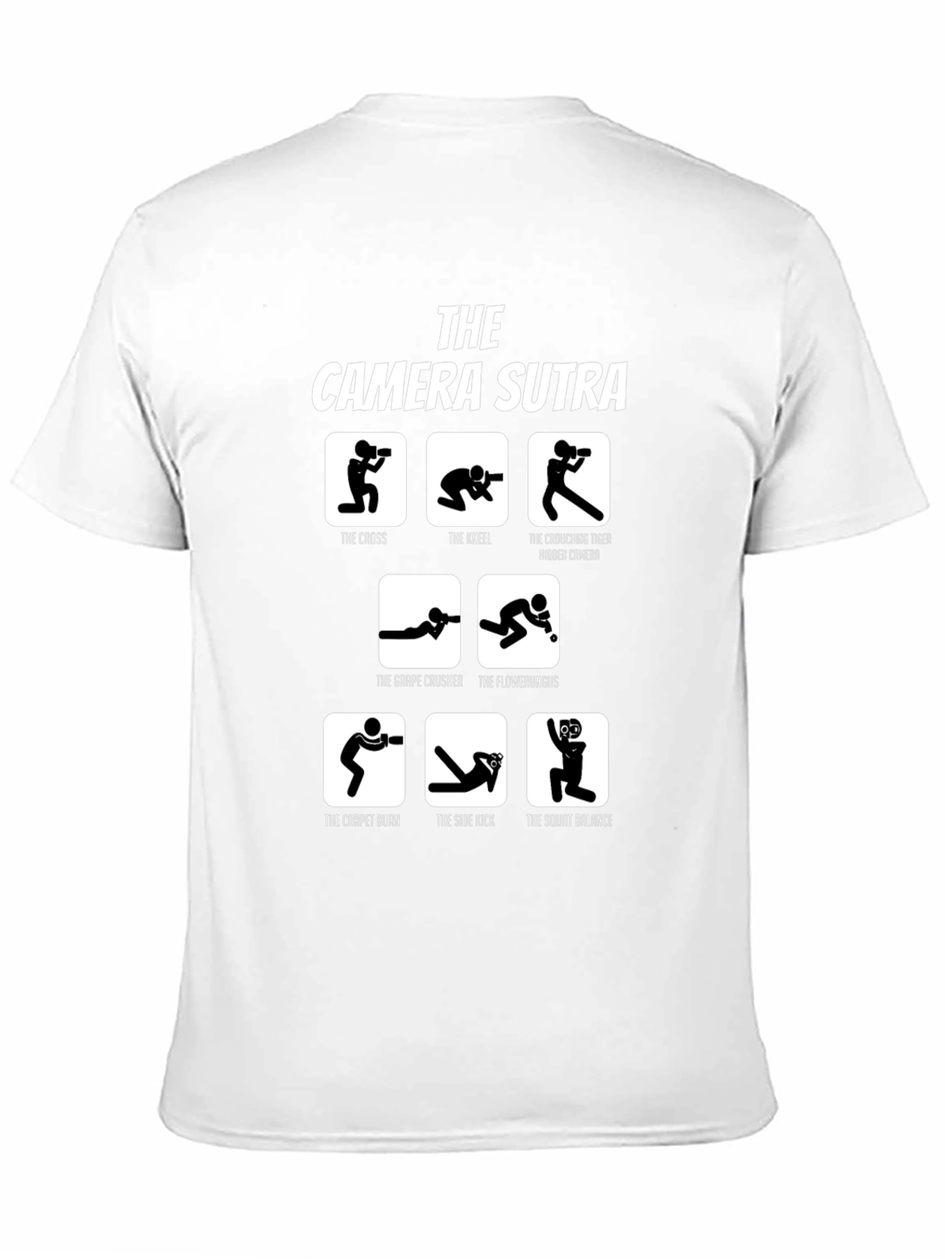 Black Camera Sutra T-Shirt - Funny Photography Poses view 11