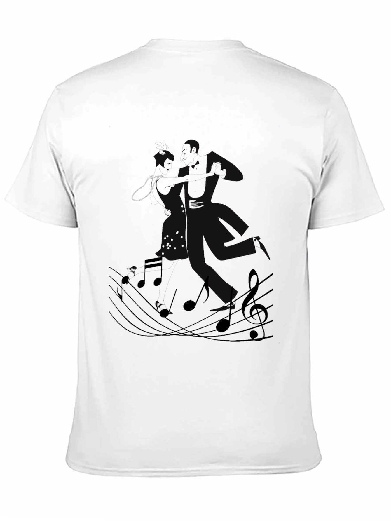 Black Musical Notes Black Graphic Tee view 11