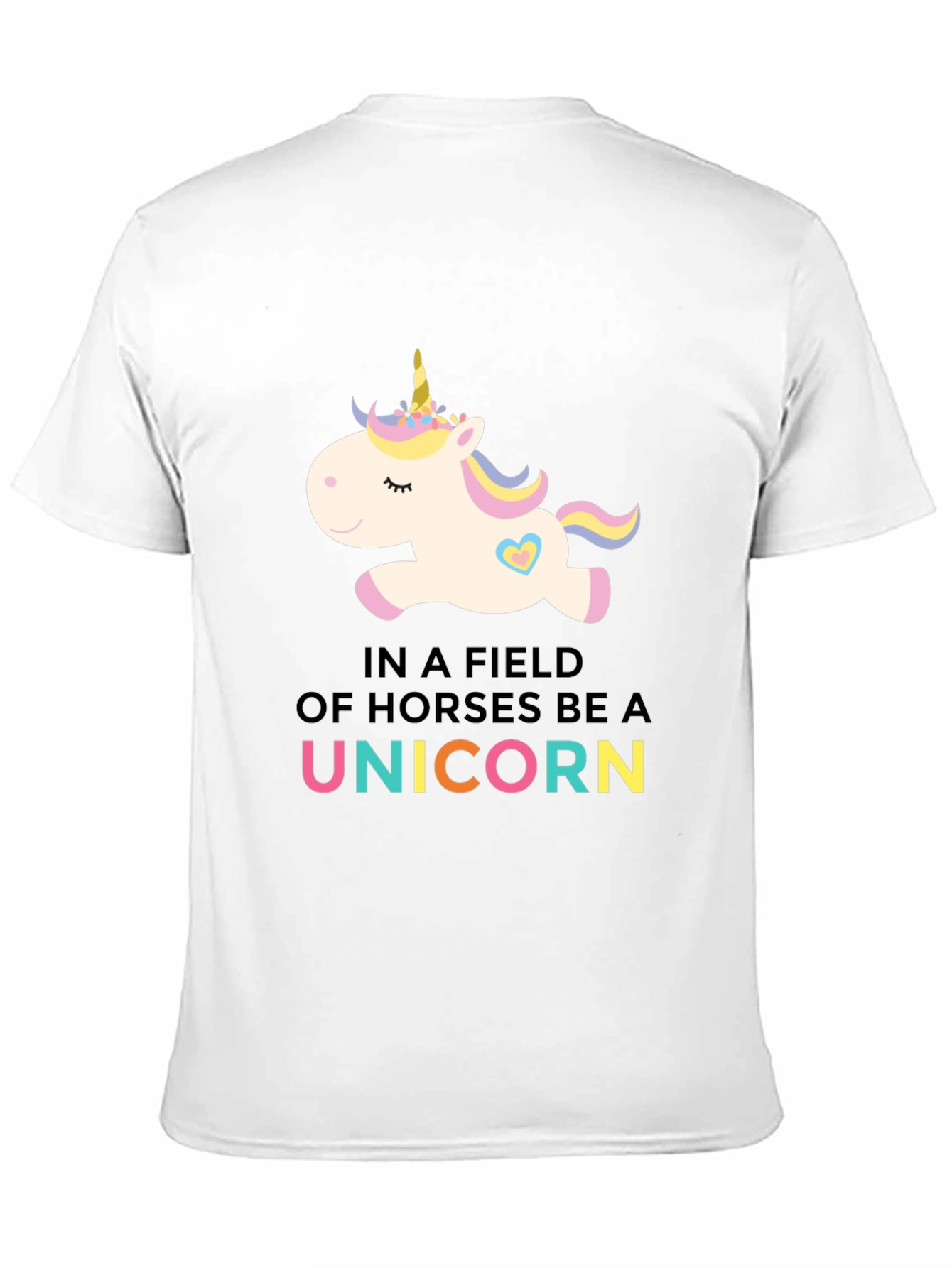 Black Be A Unicorn Black T-Shirt view 11