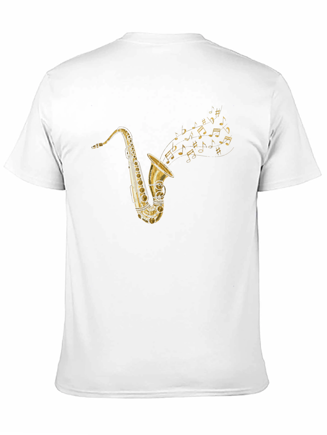 Black Saxophone Music Notes Graphic T-Shirt view 11