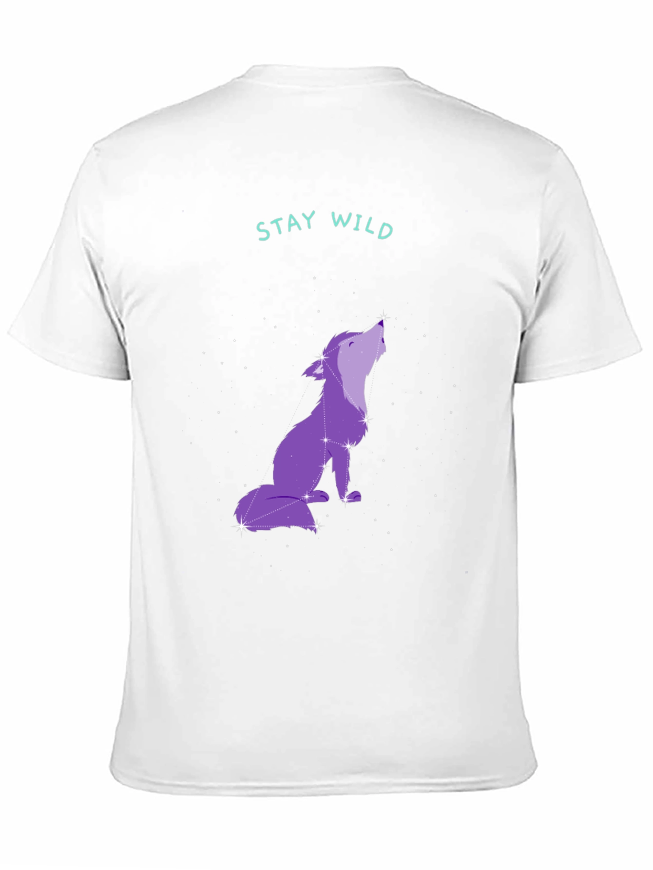 Black Stay Wild Wolf Constellation Graphic Tee - Black view 11