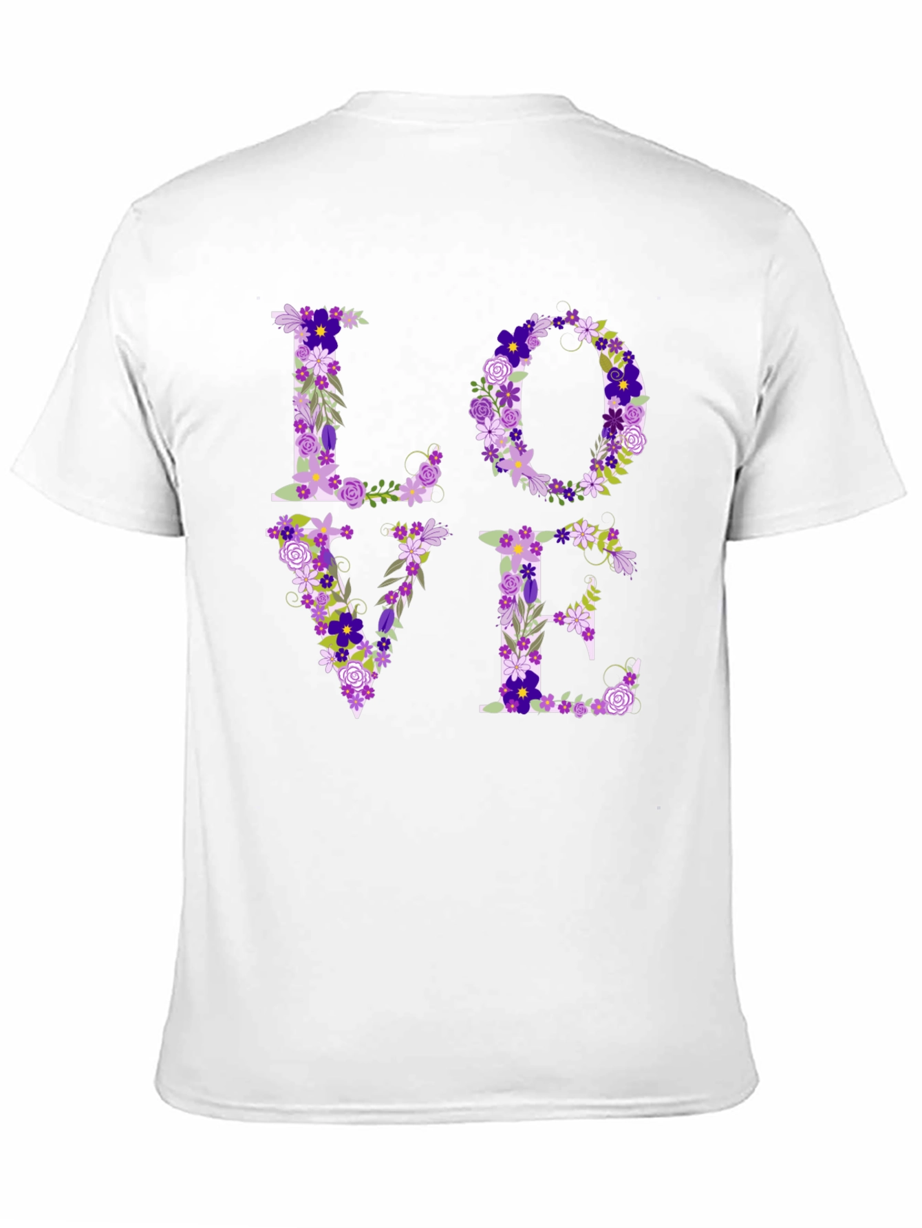 Black Floral LOVE Graphic Tee - Unisex Casual Shirt view 11