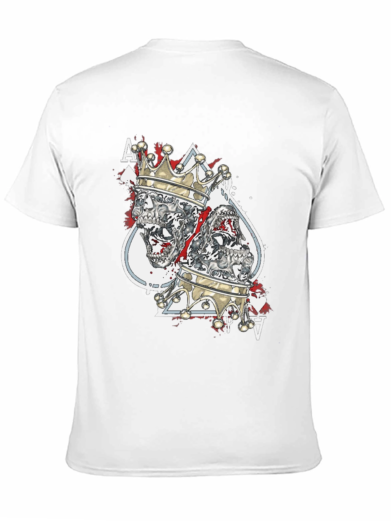 Black King & Ace Skull Graphic Tee - Black Crew Neck view 11