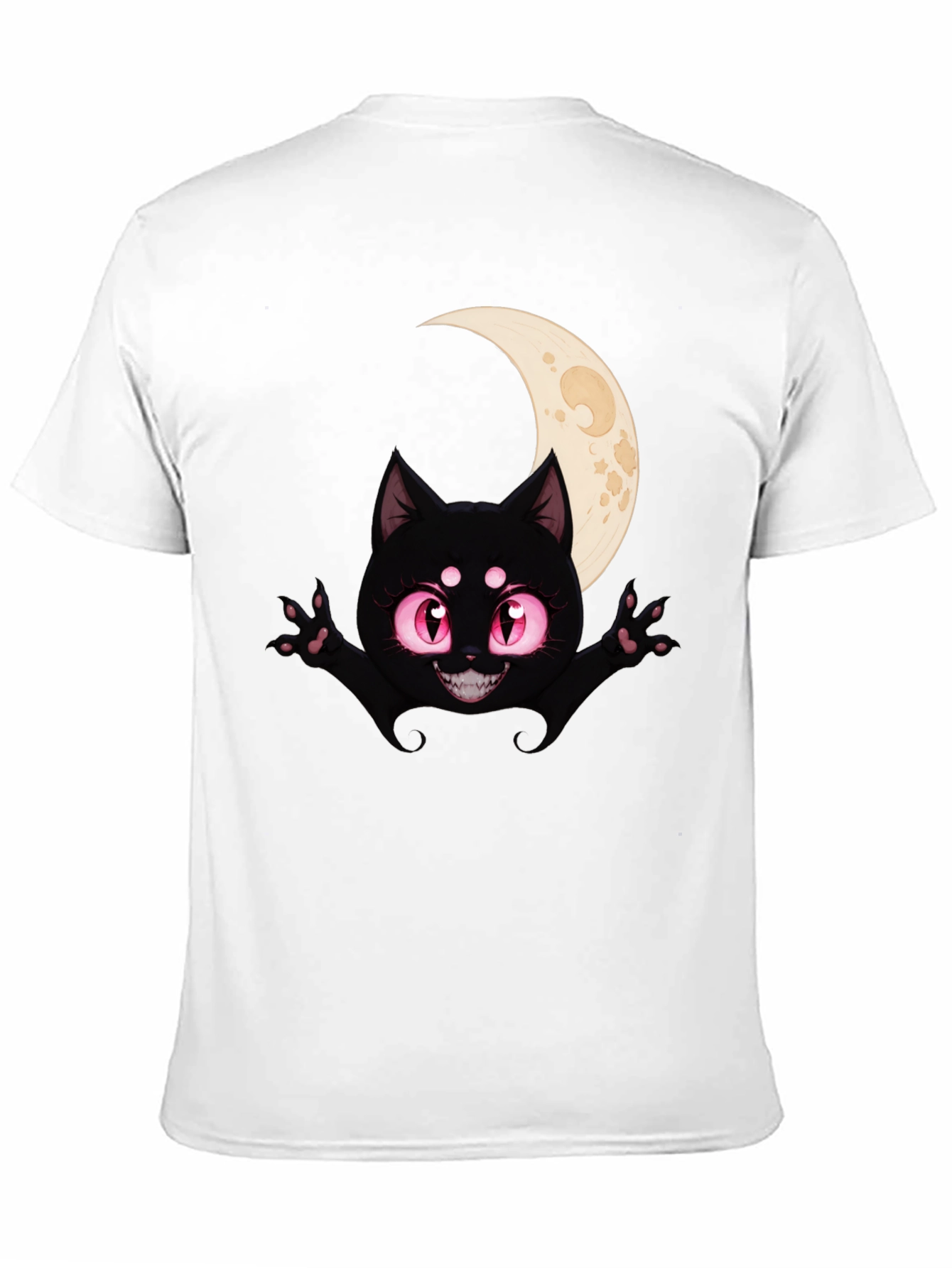 Black Black Cat Moon T-Shirt - Halloween Style view 11