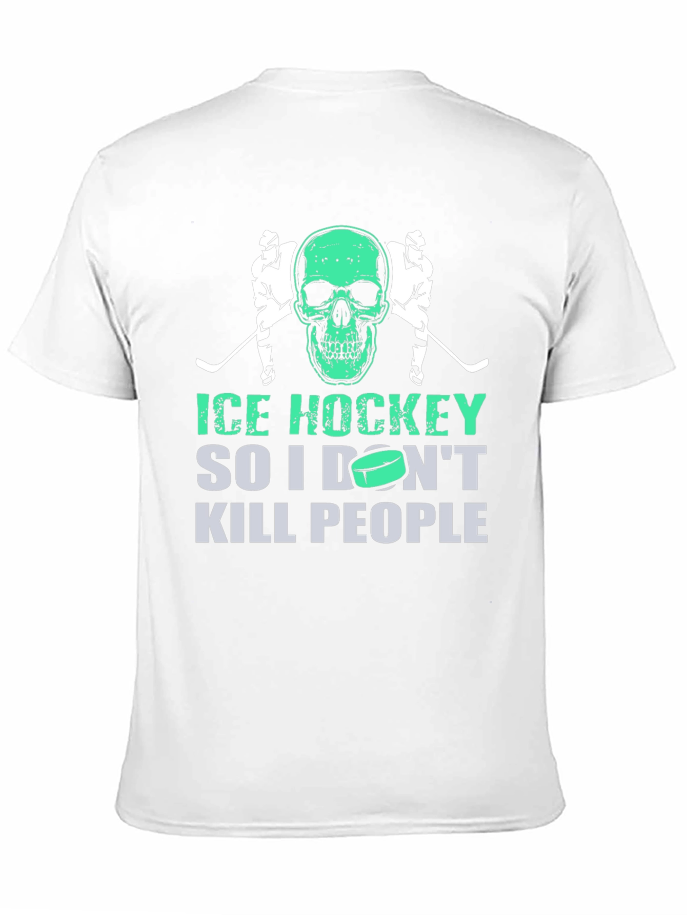 Black Ice Hockey Skull Graphic T-Shirt view 11