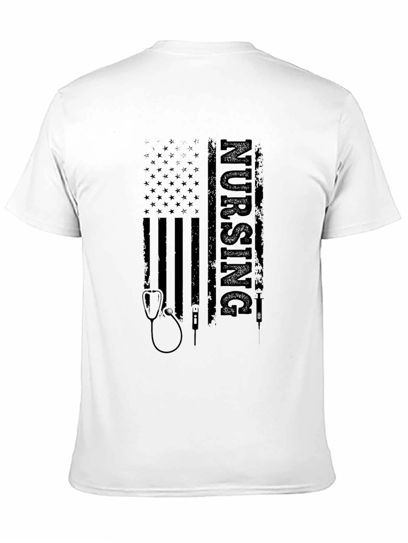 Black Nursing American Flag Graphic Tee view 11
