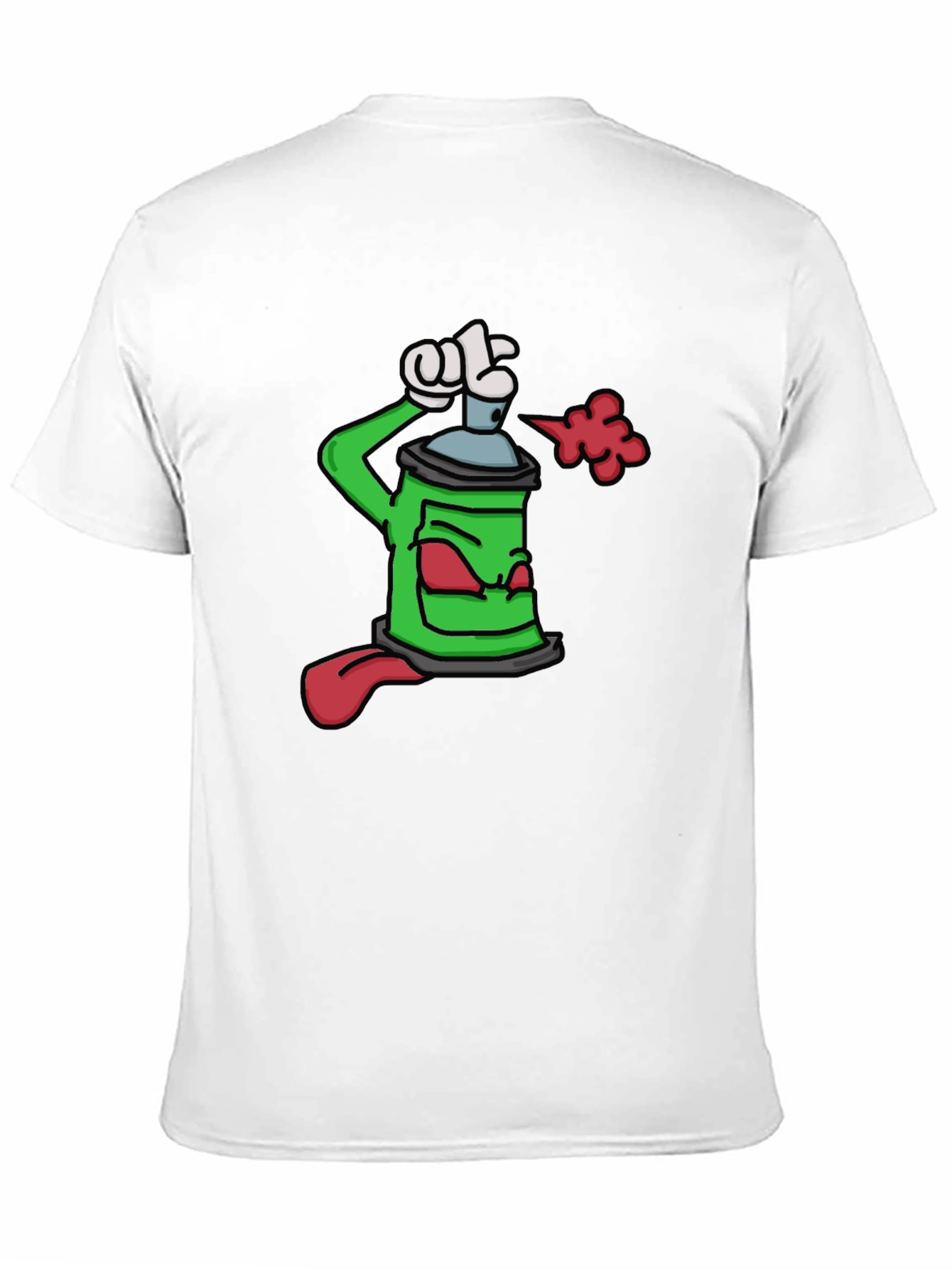 Black Cartoon Spray Paint Graphic Tee - Unique Streetwear Style view 11