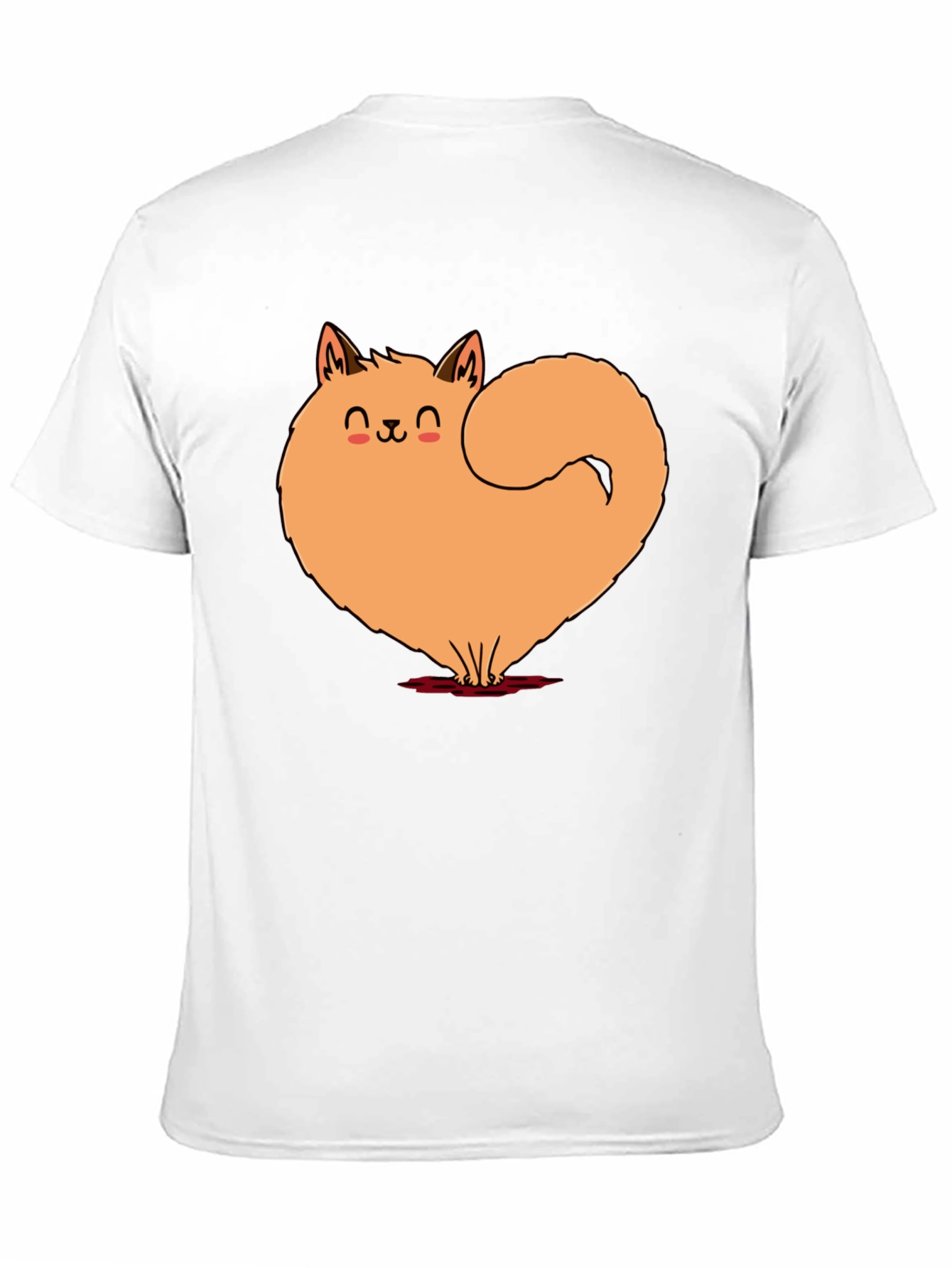 Black Cute Cat Heart Graphic Tee - Soft Black Cotton Shirt view 11