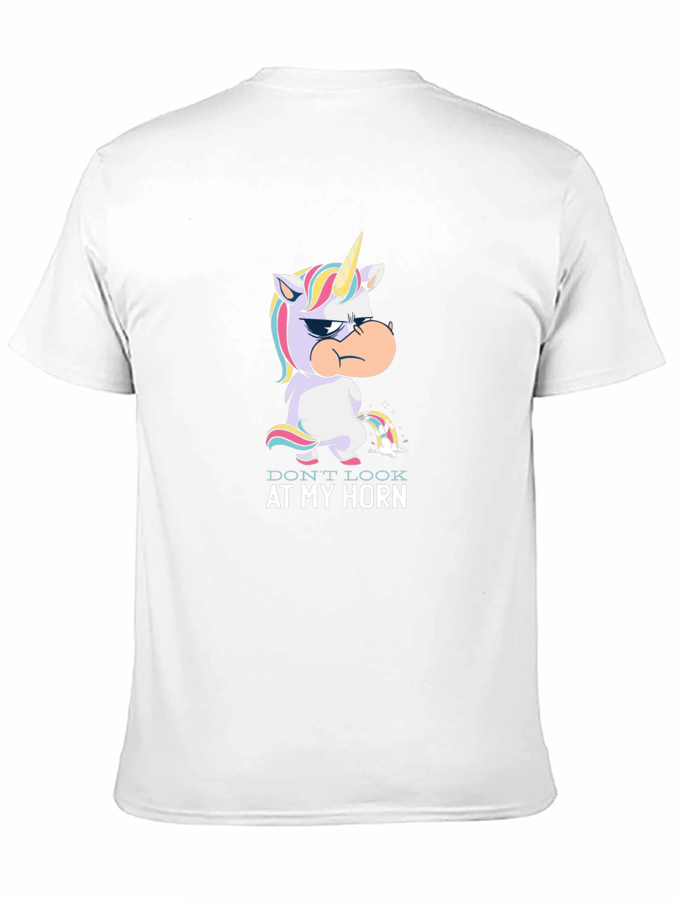 Black Grumpy Unicorn Rainbow Pee T-Shirt view 11