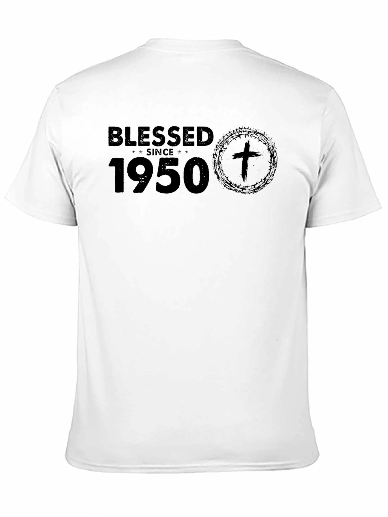 Black Blessed Since 1950 T-Shirt view 11