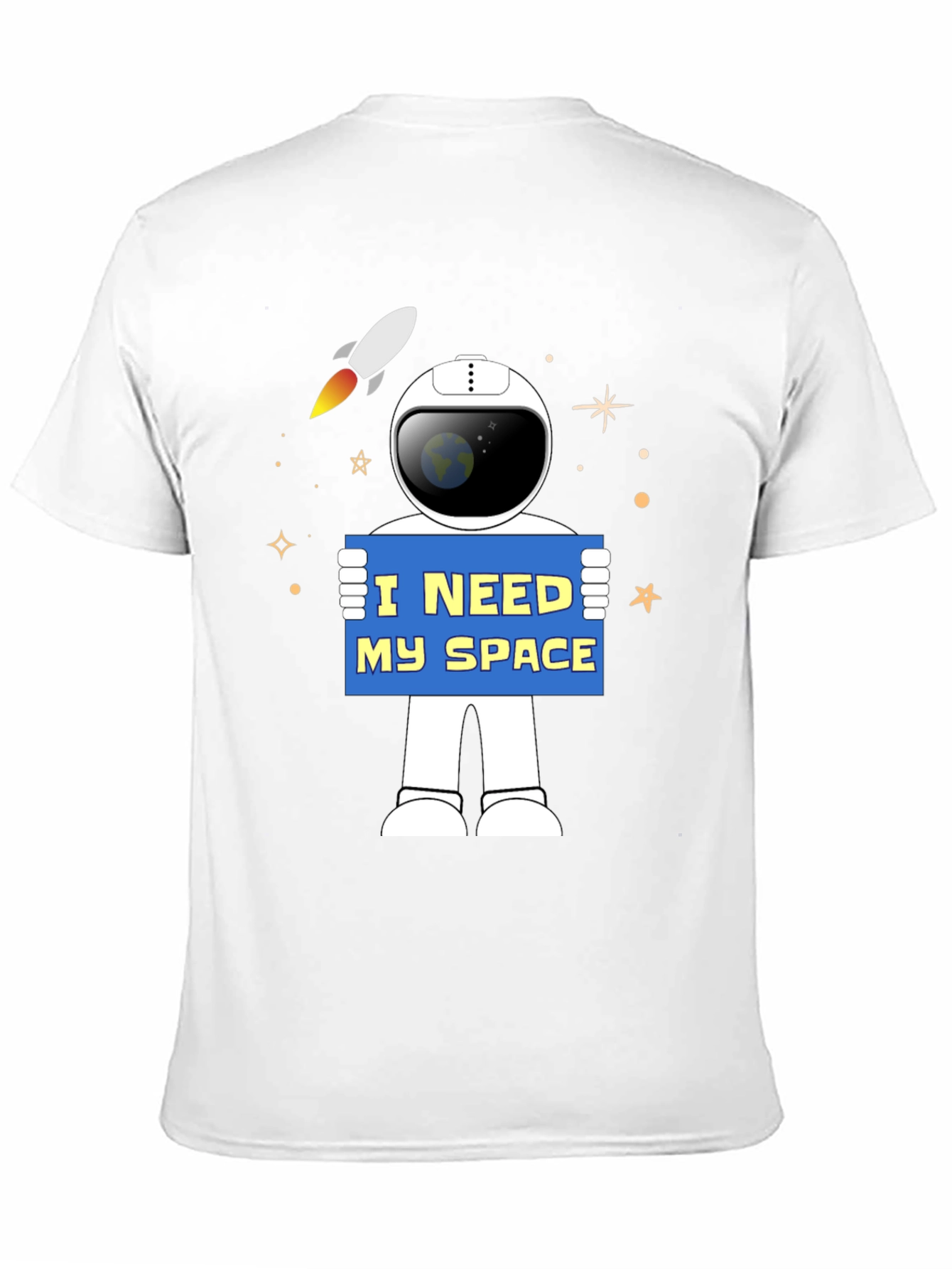 Black I Need My Space Astronaut Graphic T-Shirt view 11