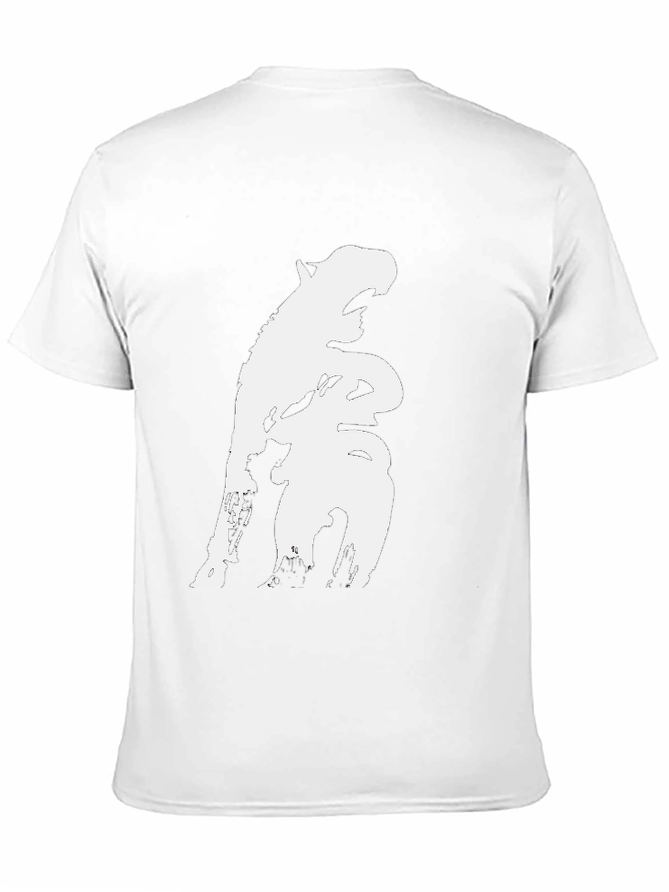 Black Black T-Shirt with White Hippo Design view 11