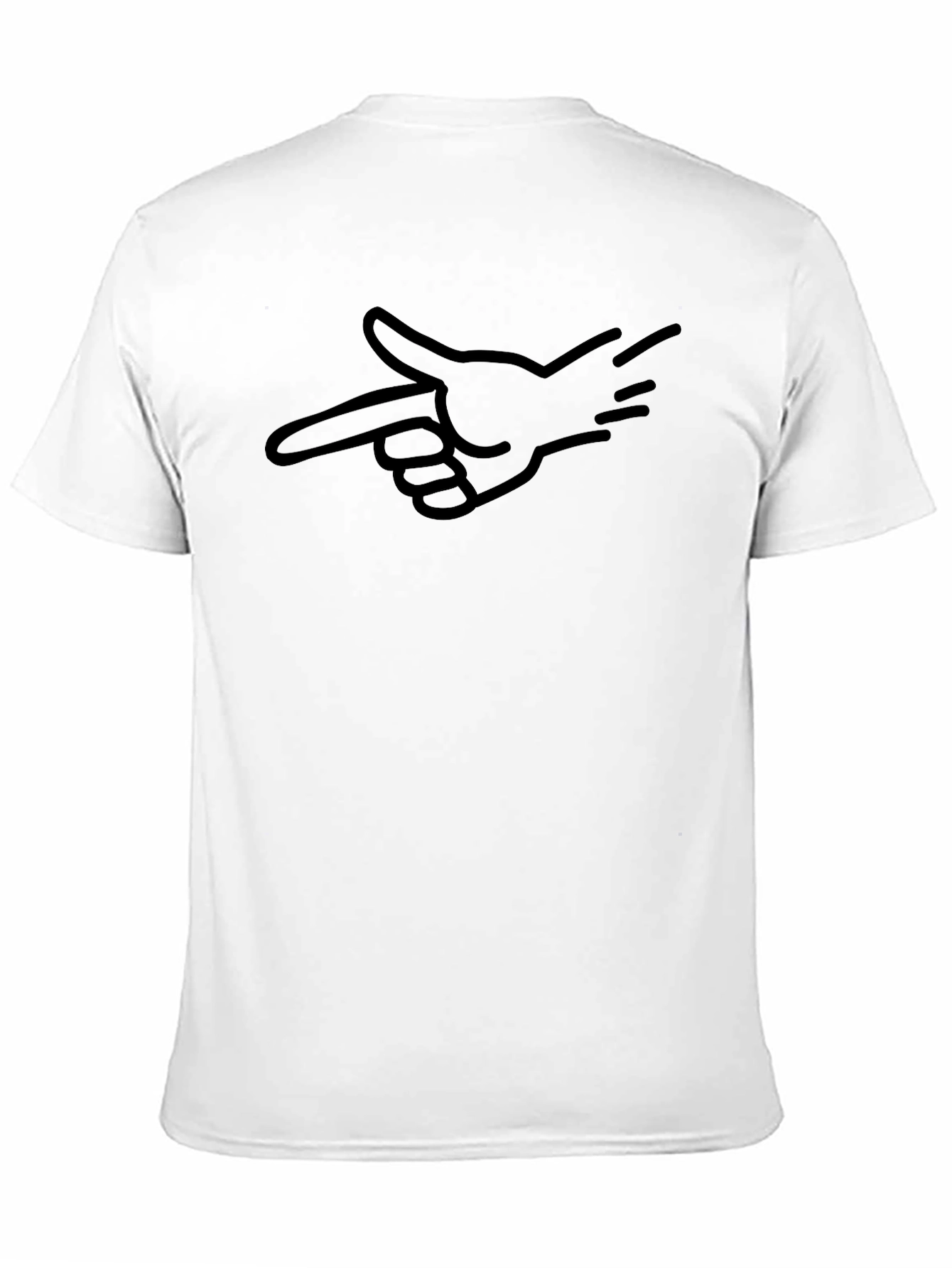 Black Pointing Hand Graphic Tee - Cool Black T-Shirt view 11