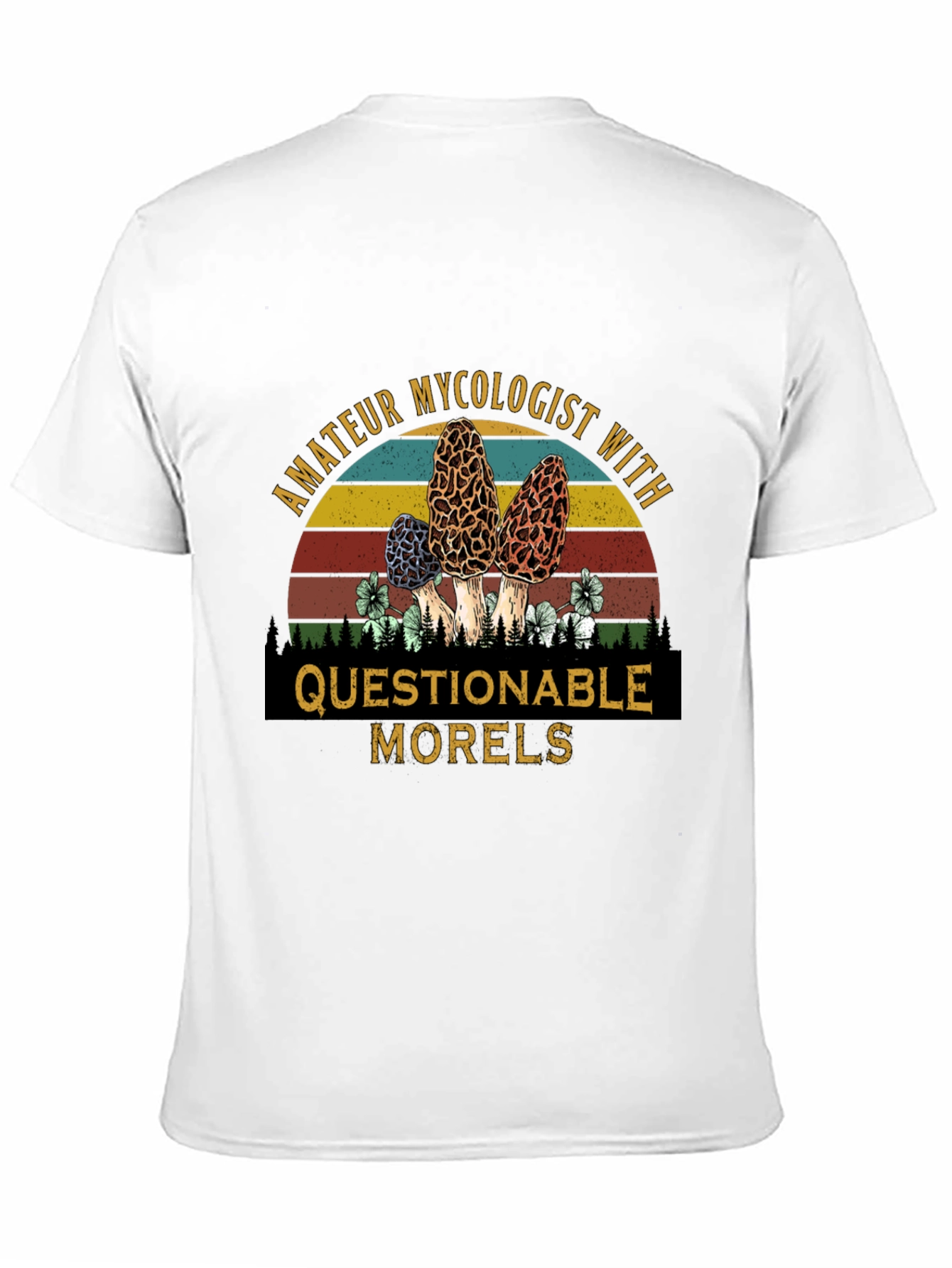 Black Amateur Mycologist Morels Graphic T-Shirt view 11