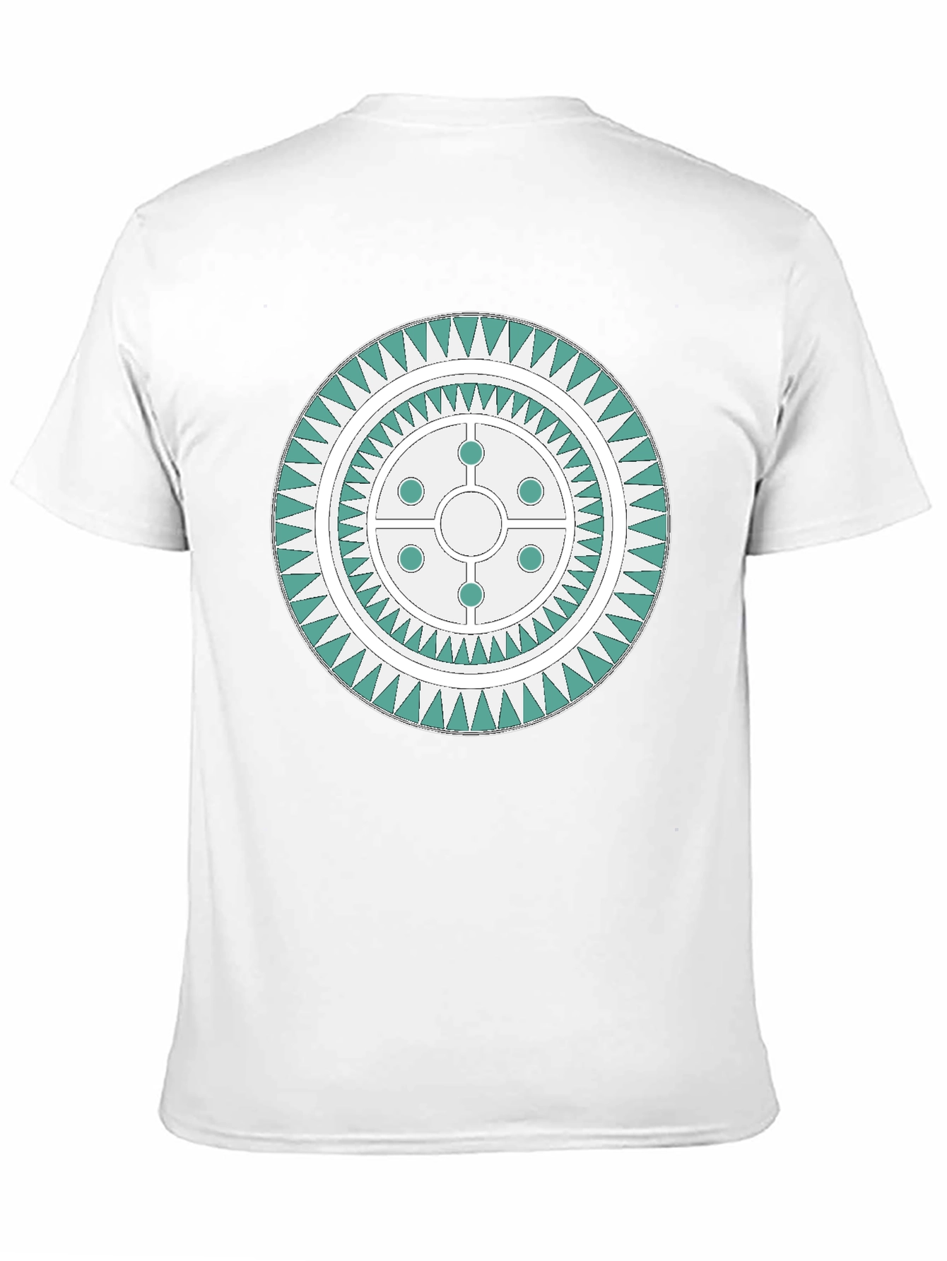Black Geometric Circle Design Tee view 11