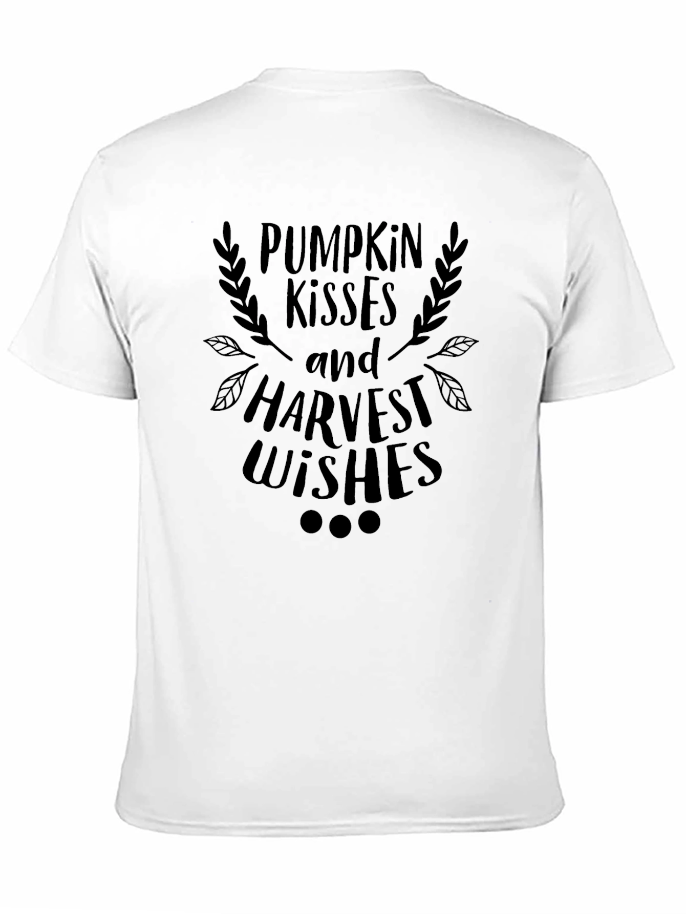 Black Pumpkin Kisses and Harvest Wishes Black T-Shirt view 11