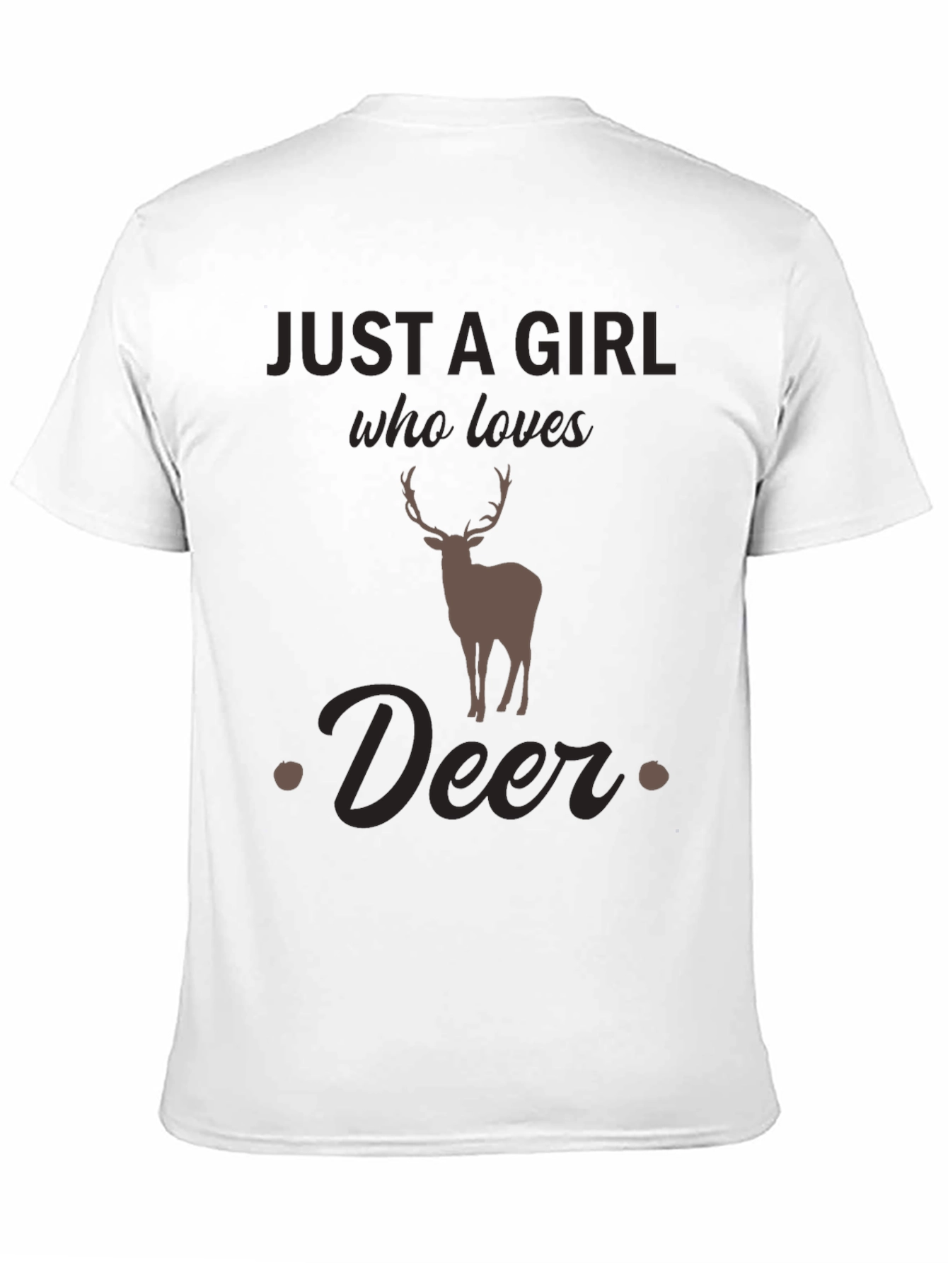 Black Just a Girl Who Loves Deer T-Shirt - Unisex view 11