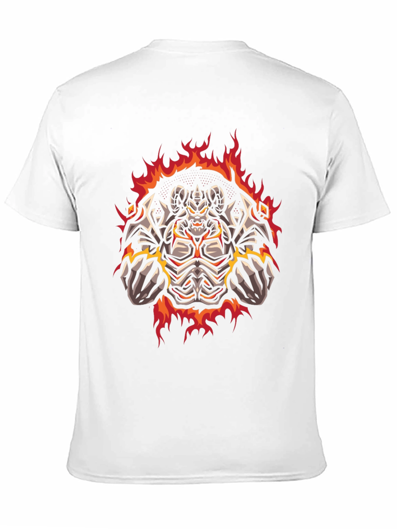 Black Fiery Demon Graphic Print Tee - Black Cotton T-Shirt view 11