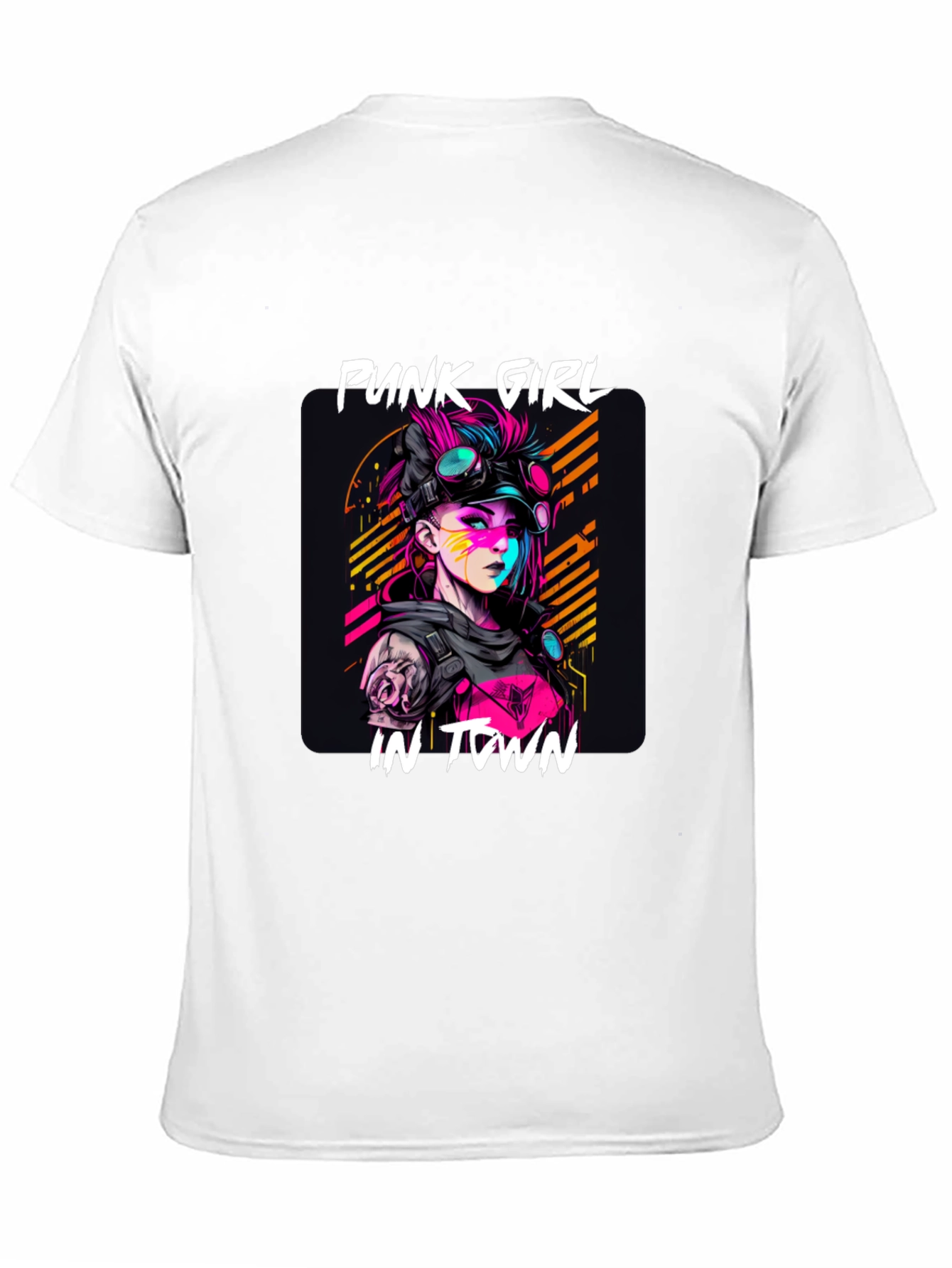 Black Punk Girl in Town Graphic Tee - Stylish Unisex T-Shirt view 11