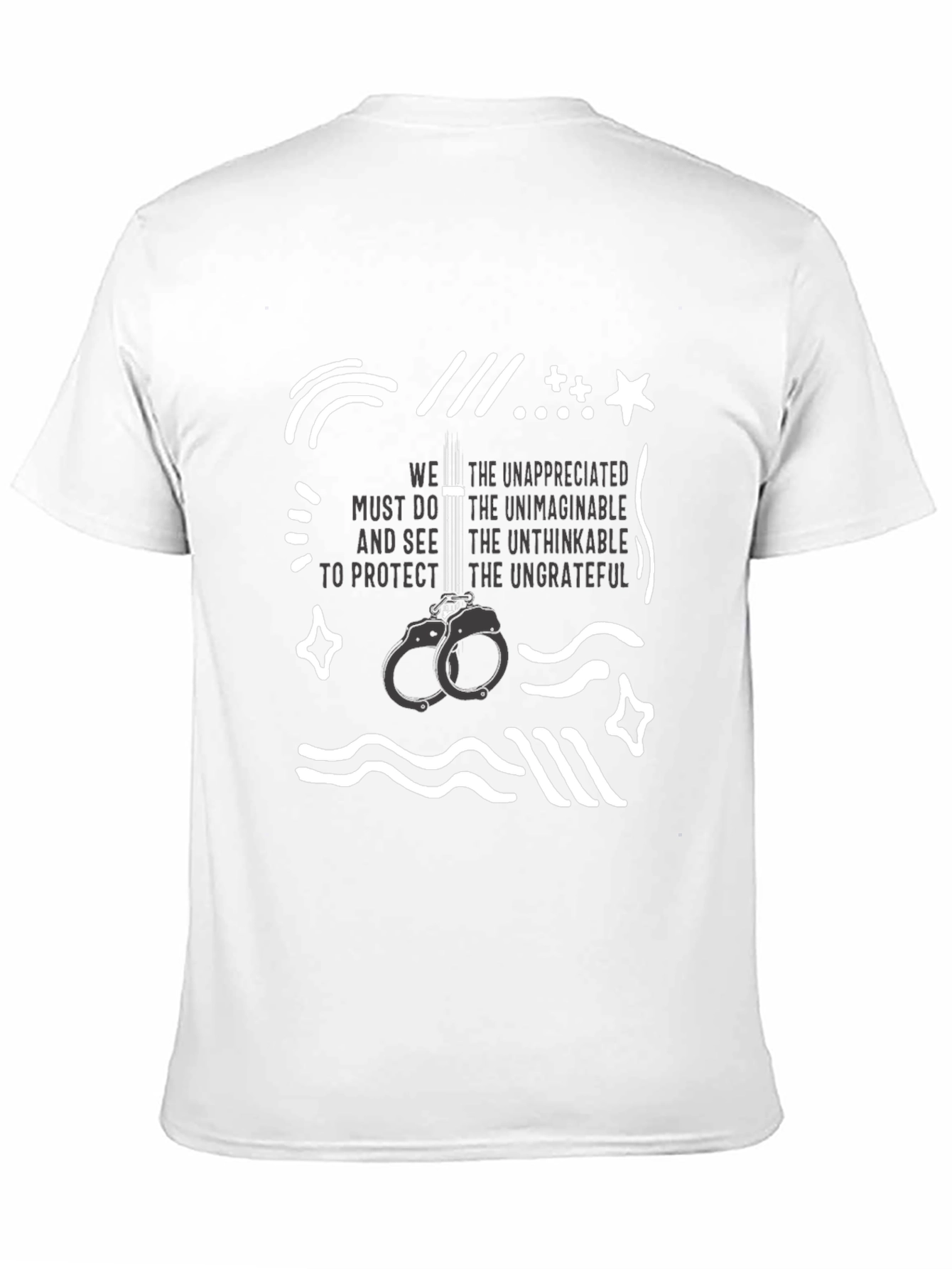 Black Unappreciated Protector T-Shirt - Black Graphic Tee view 11