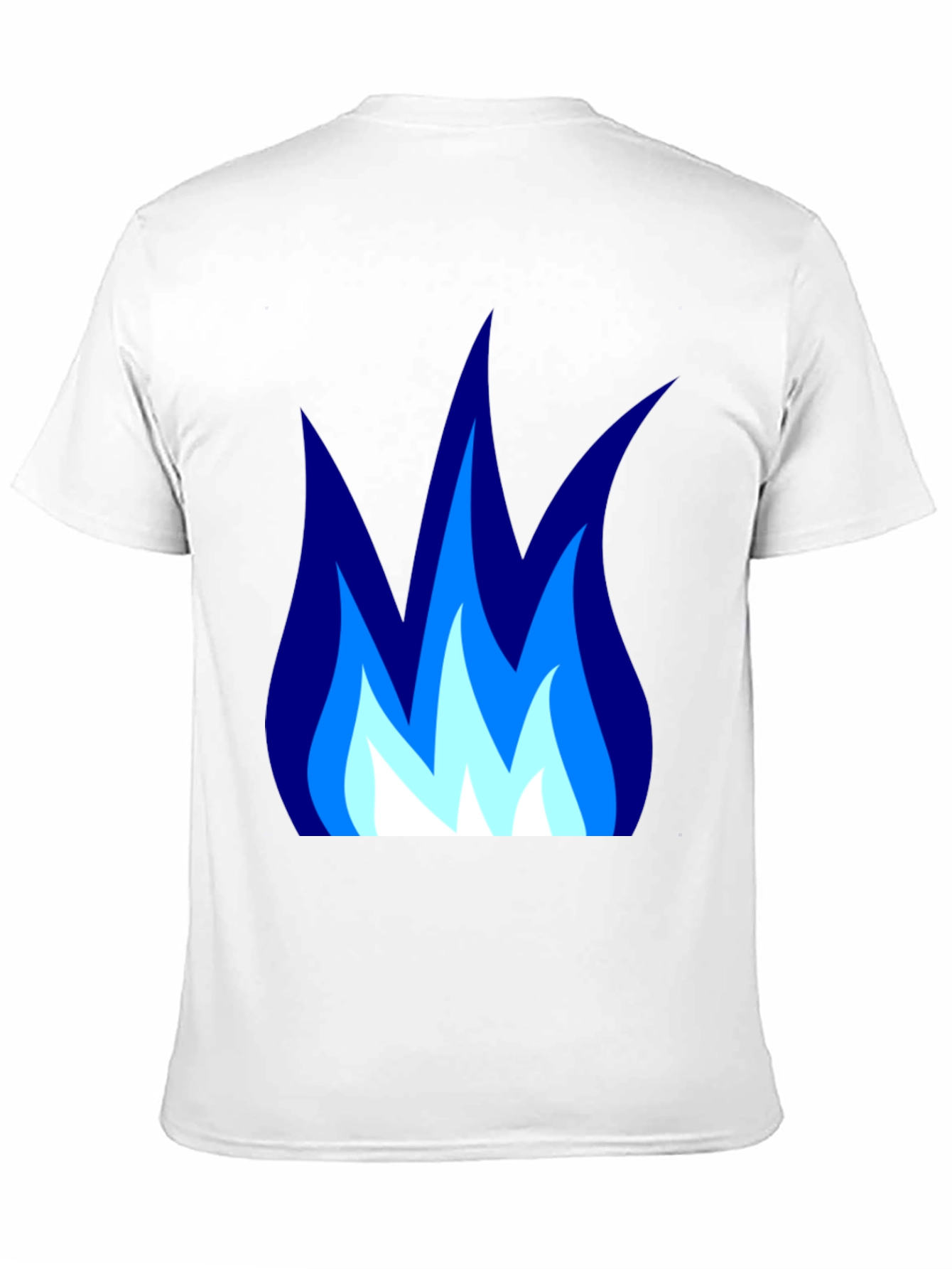 Black Blue Flame Graphic Black T-Shirt - Cool Casual Tee view 11