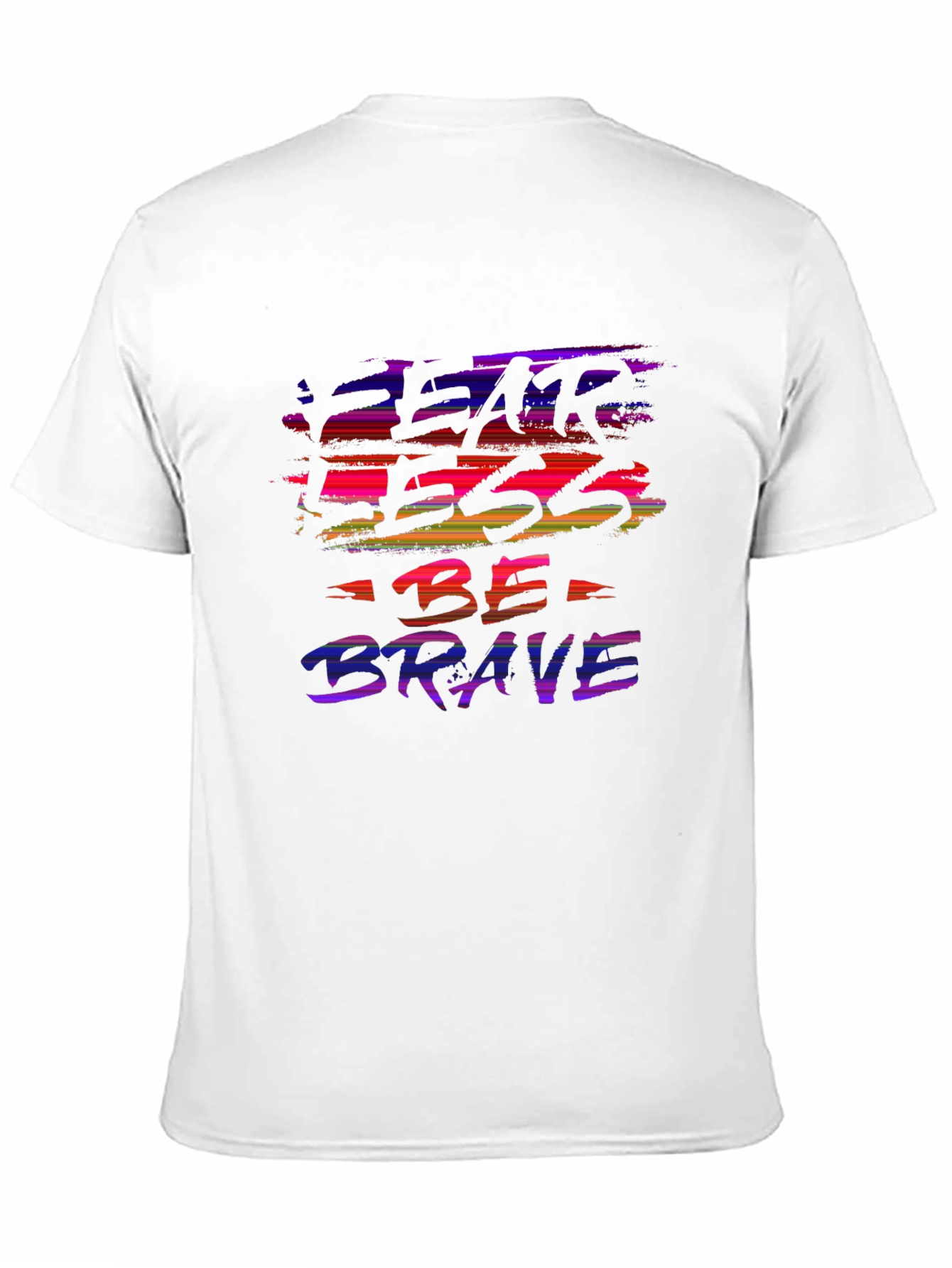 Black Fear Less Be Brave Black Graphic Tee view 11