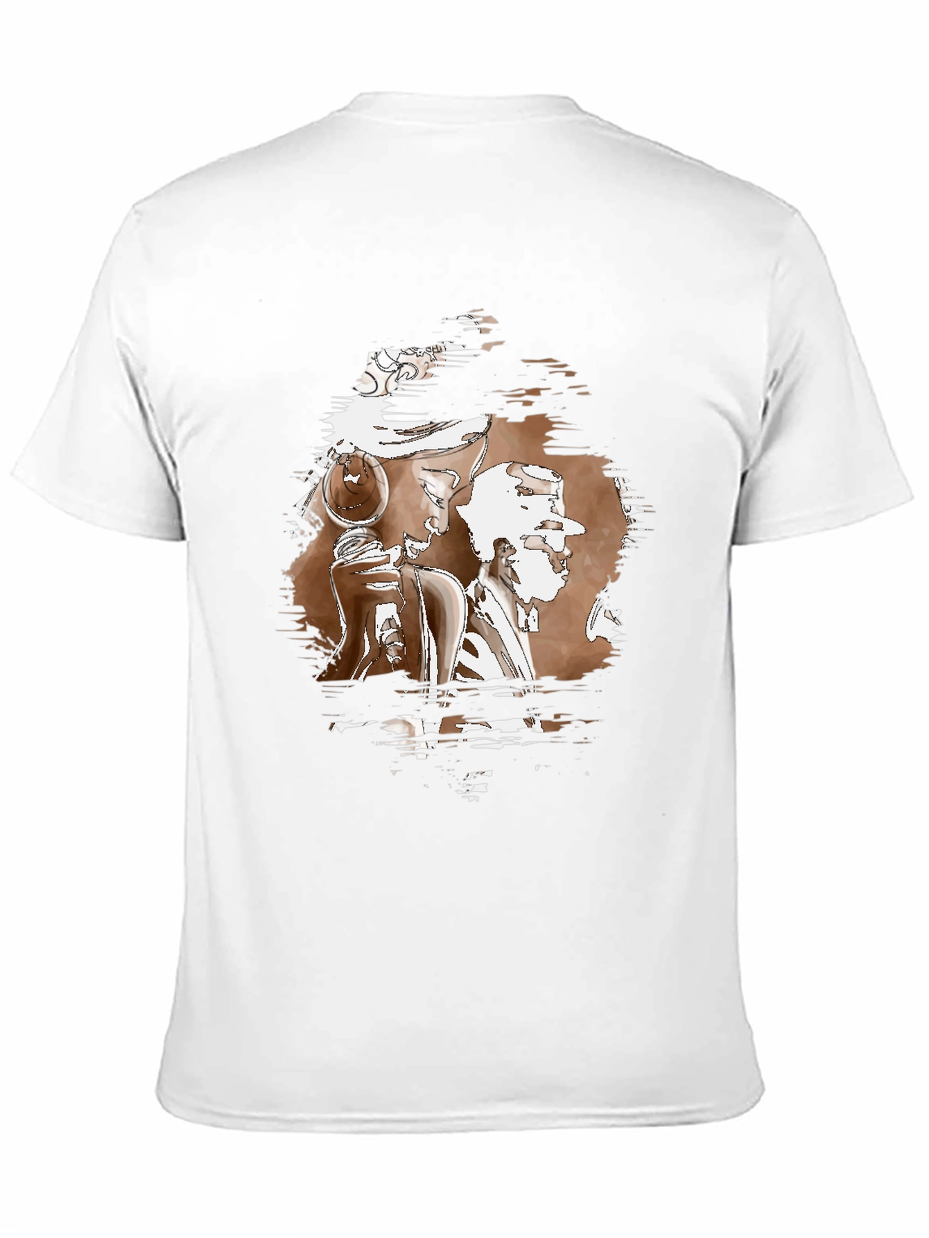 Black Abstract Graphic Print Black Crew Neck T-Shirt view 11