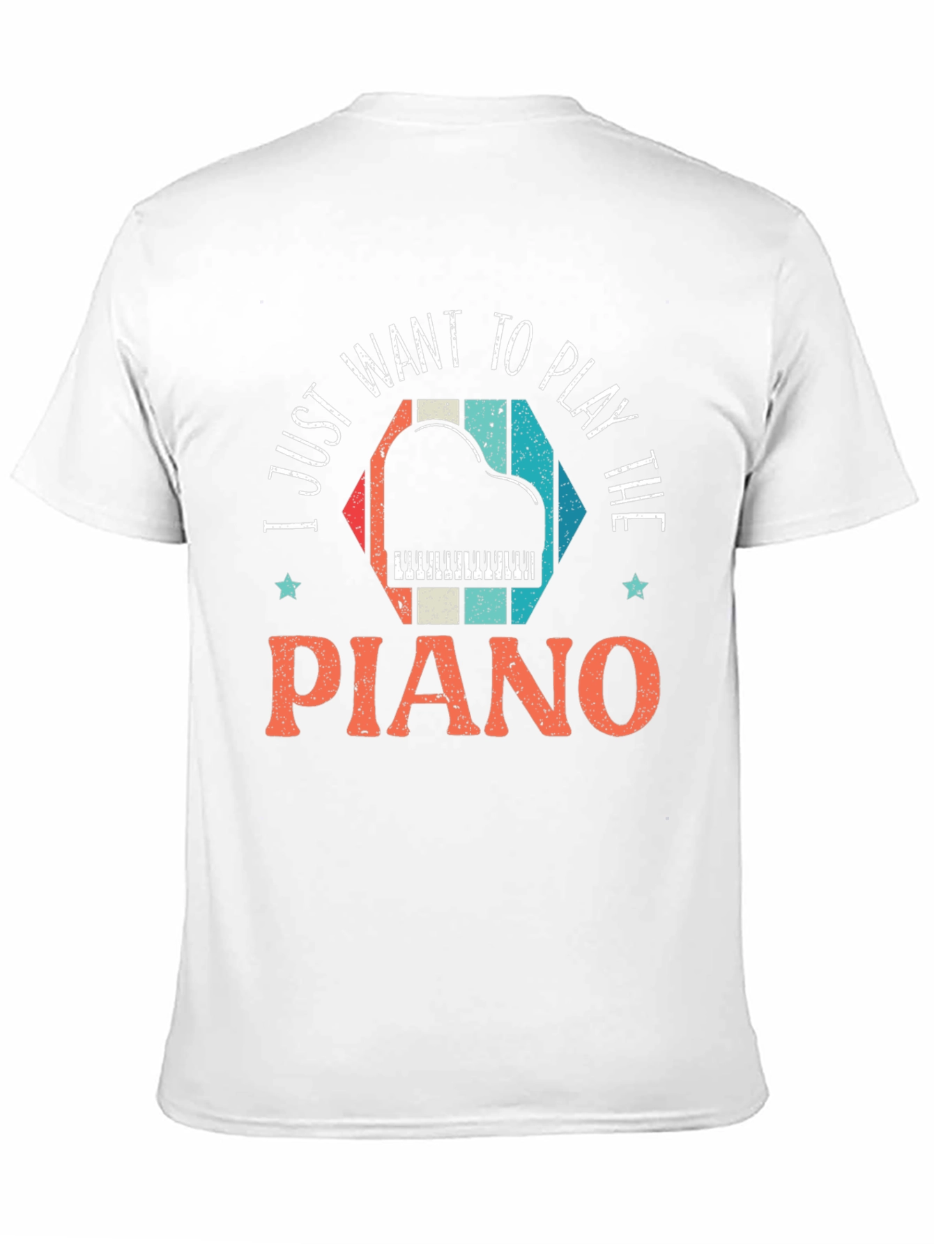 Black I Just Want To Play The Piano T-Shirt view 11