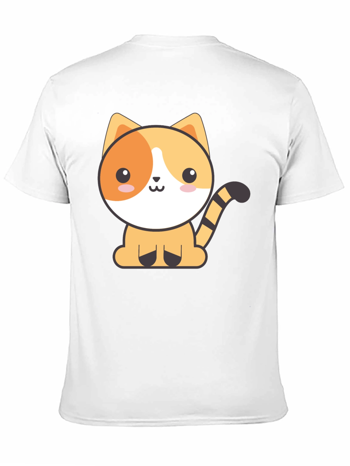 Black Cute Cartoon Cat Black T-Shirt view 11