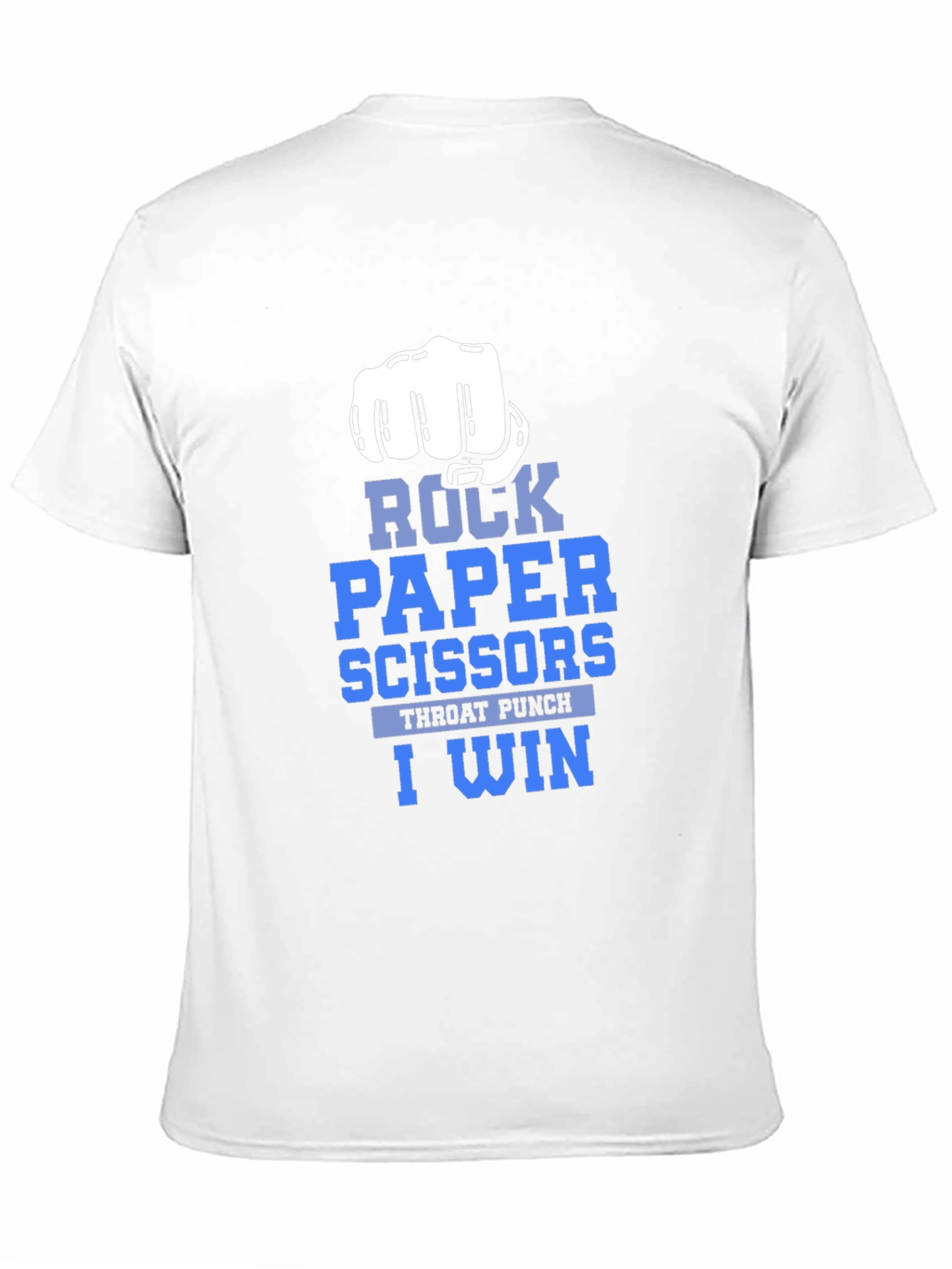 Black Rock Paper Scissors Throat Punch I Win T-Shirt view 11