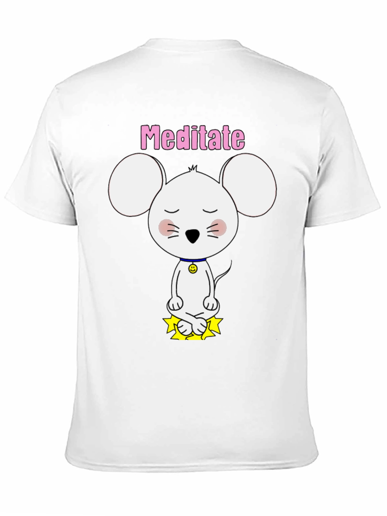 Black Meditate Mouse T-Shirt - Cute Yoga Cartoon Tee view 11