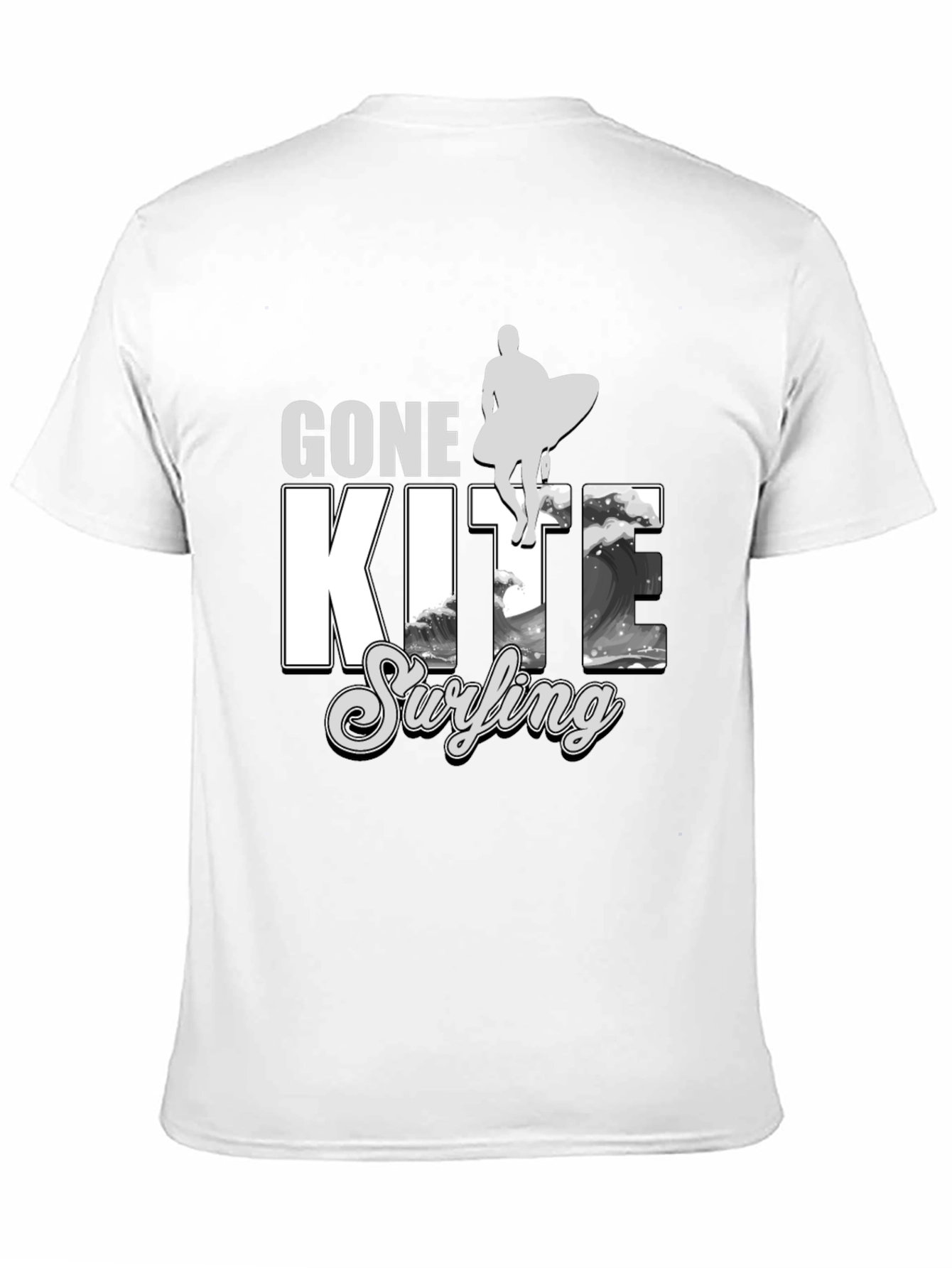 Black Gone Kite Surfing Black Graphic Tee view 11