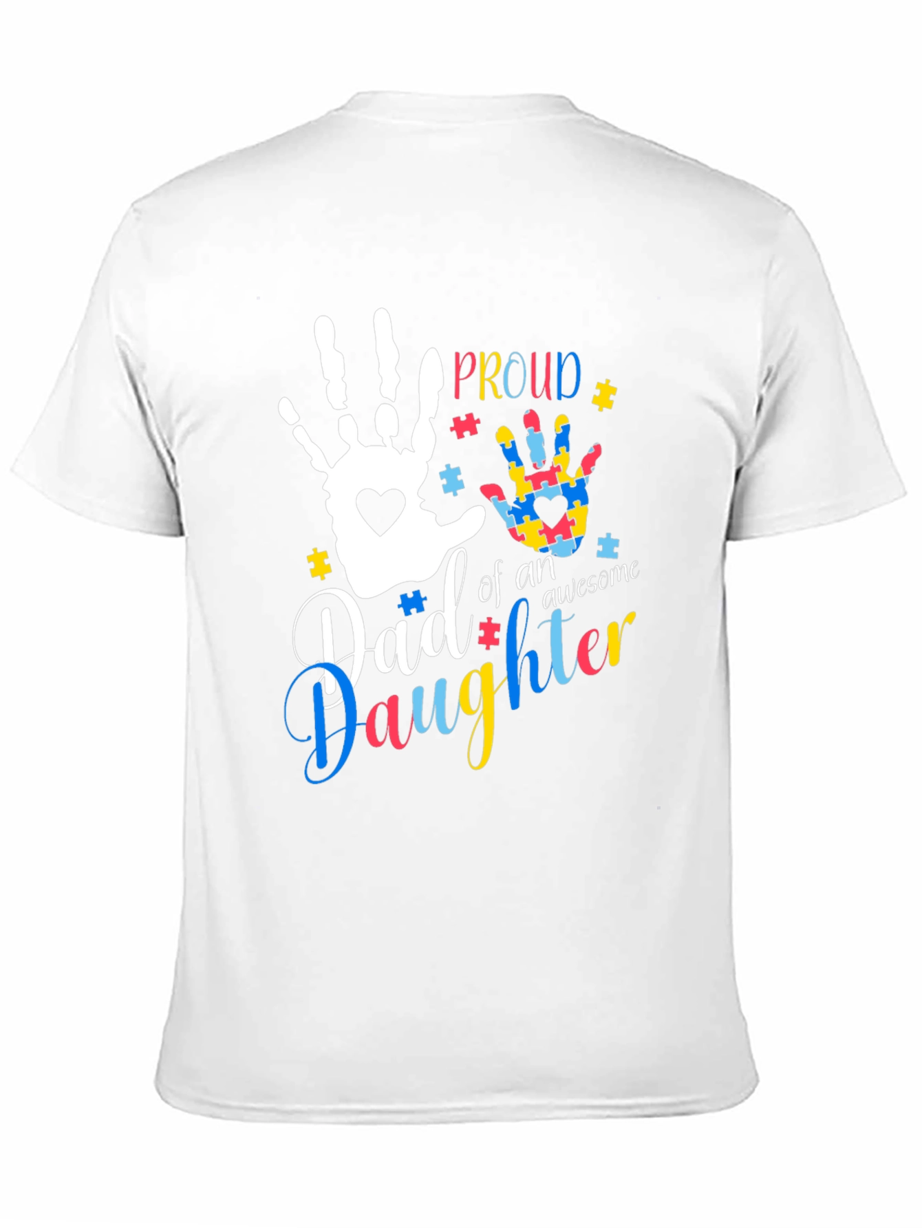 Black Proud Autism Dad T-Shirt view 11