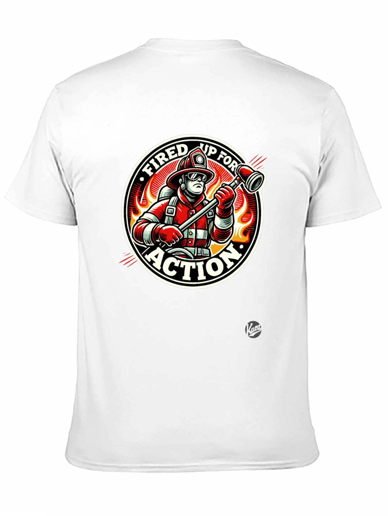 Black Fired Up for Action Firefighter Graphic T-Shirt view 11