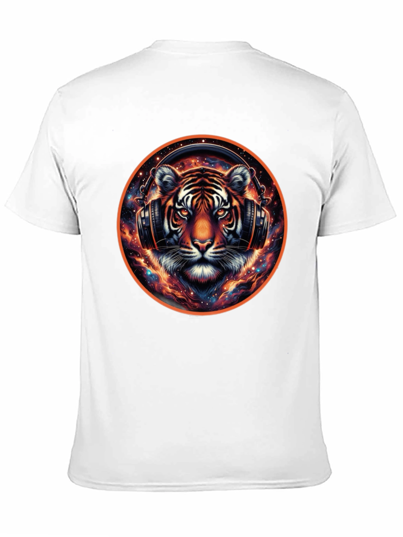 Black Tiger DJ Black T-Shirt - Cool Animal Graphic Tee view 11