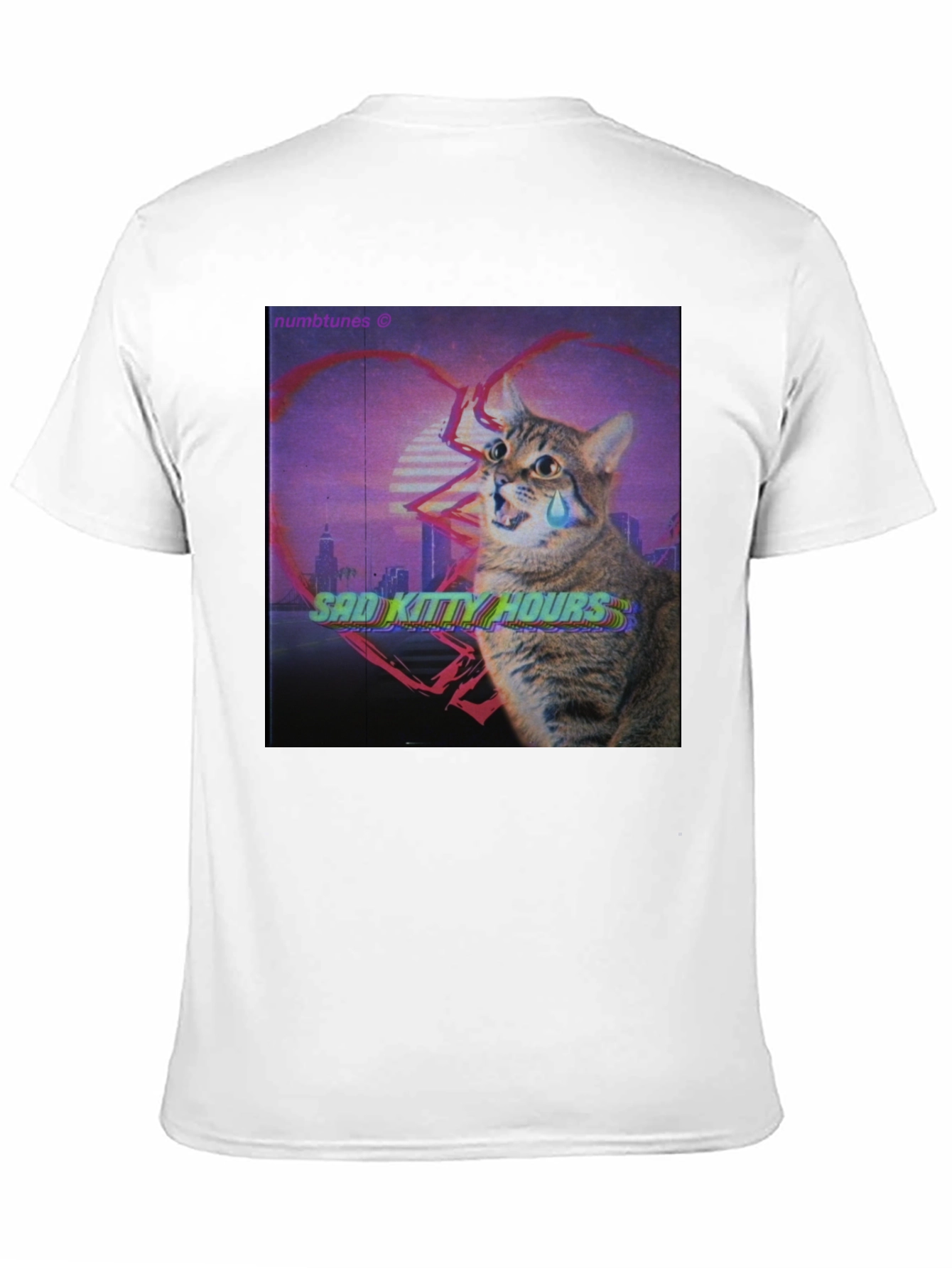 Black Sad Kitty Hours Graphic T-Shirt view 11