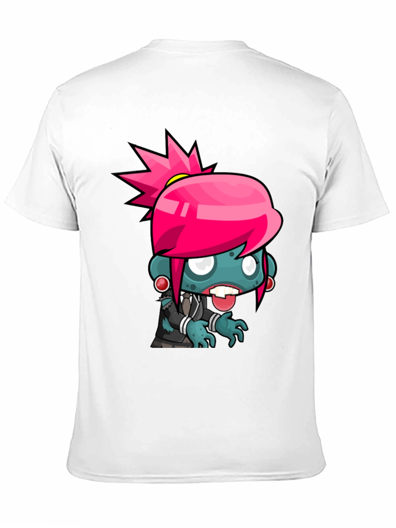 Black Zombie Cartoon Graphic T-Shirt view 11