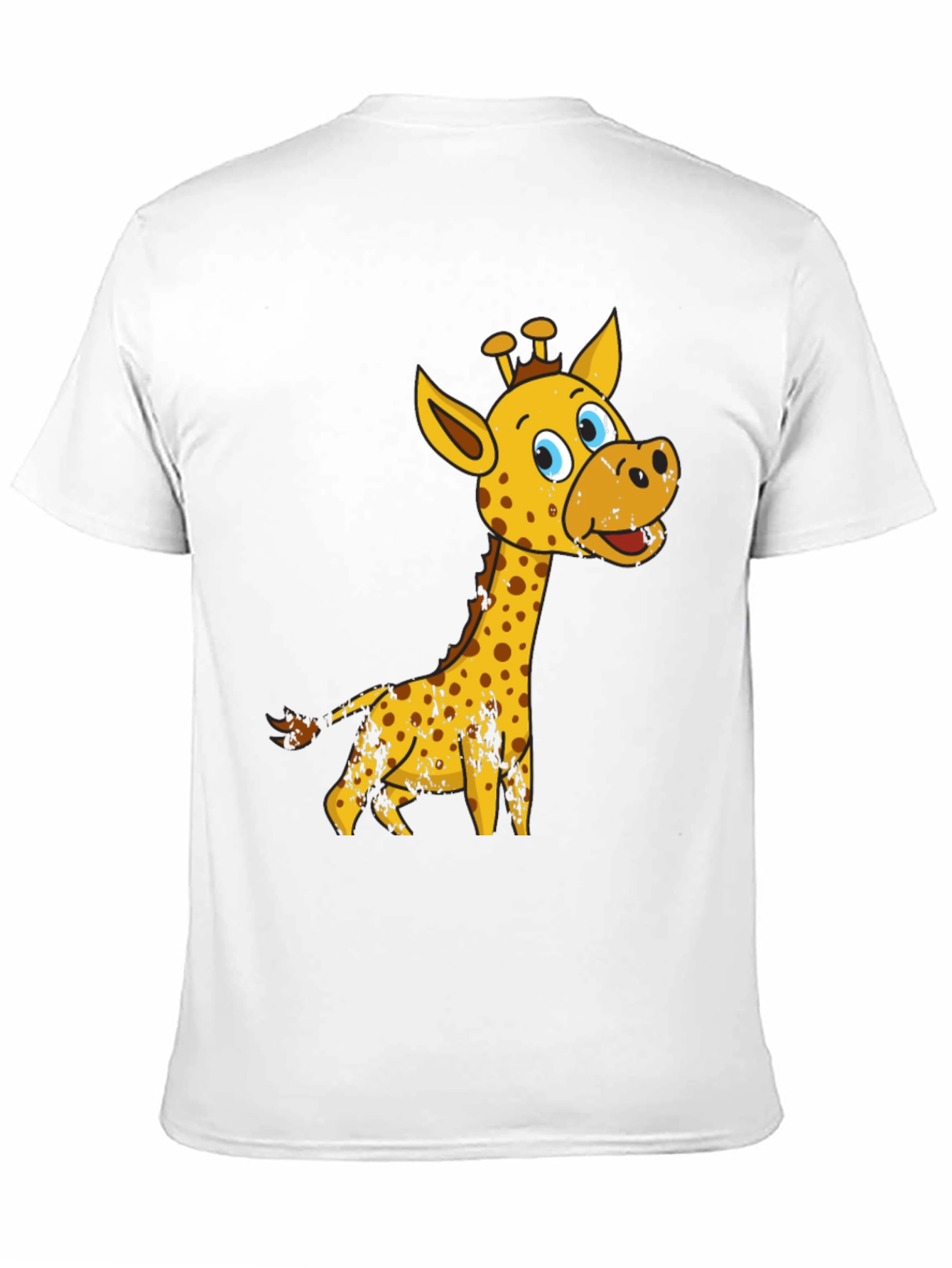 Black Giraffe Cartoon Graphic Tee - Black Cotton Shirt view 11