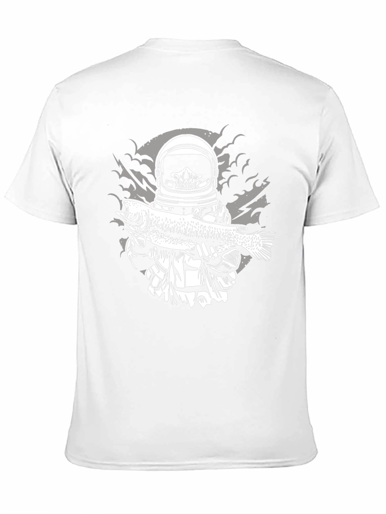 Black Astronaut Skeleton Fish Graphic Tee - Black view 11