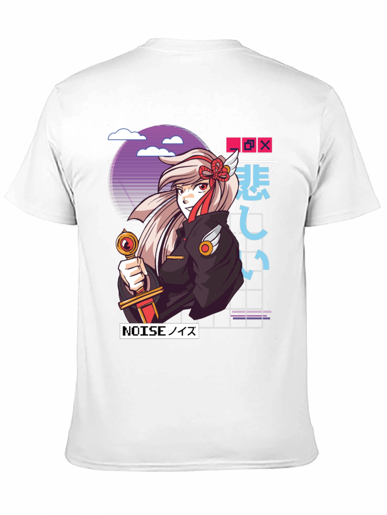 Black Anime Girl Graphic T-Shirt - Black view 11