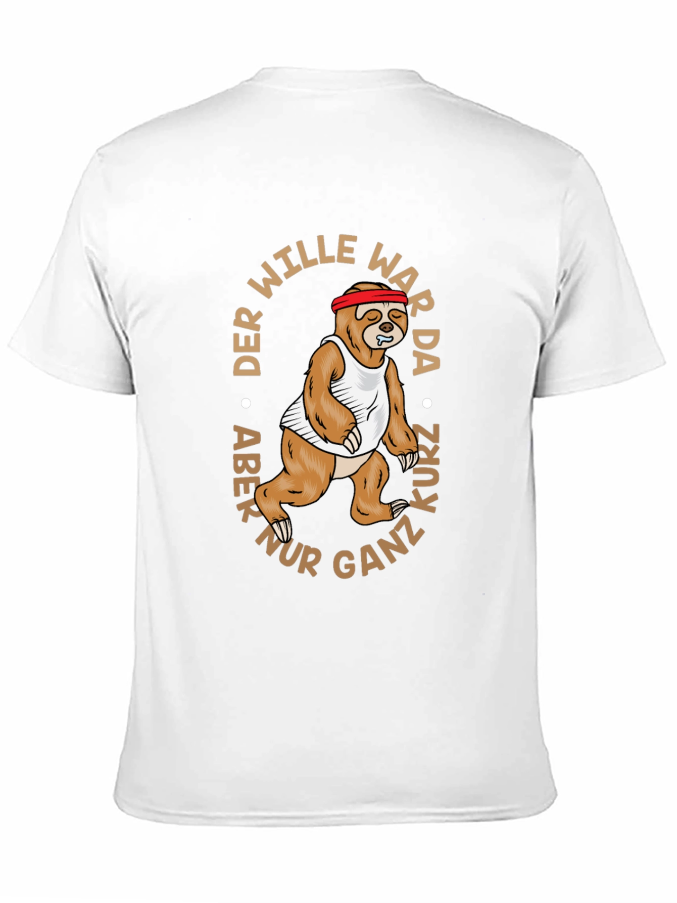 Black Funny Sloth Running Graphic Tee - "The Will Was There" view 11