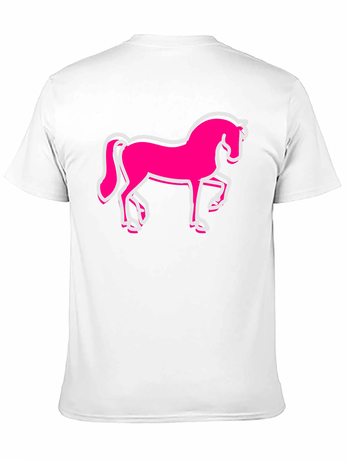 Black Pink Horse Graphic Black T-Shirt - Men's Fashion view 11