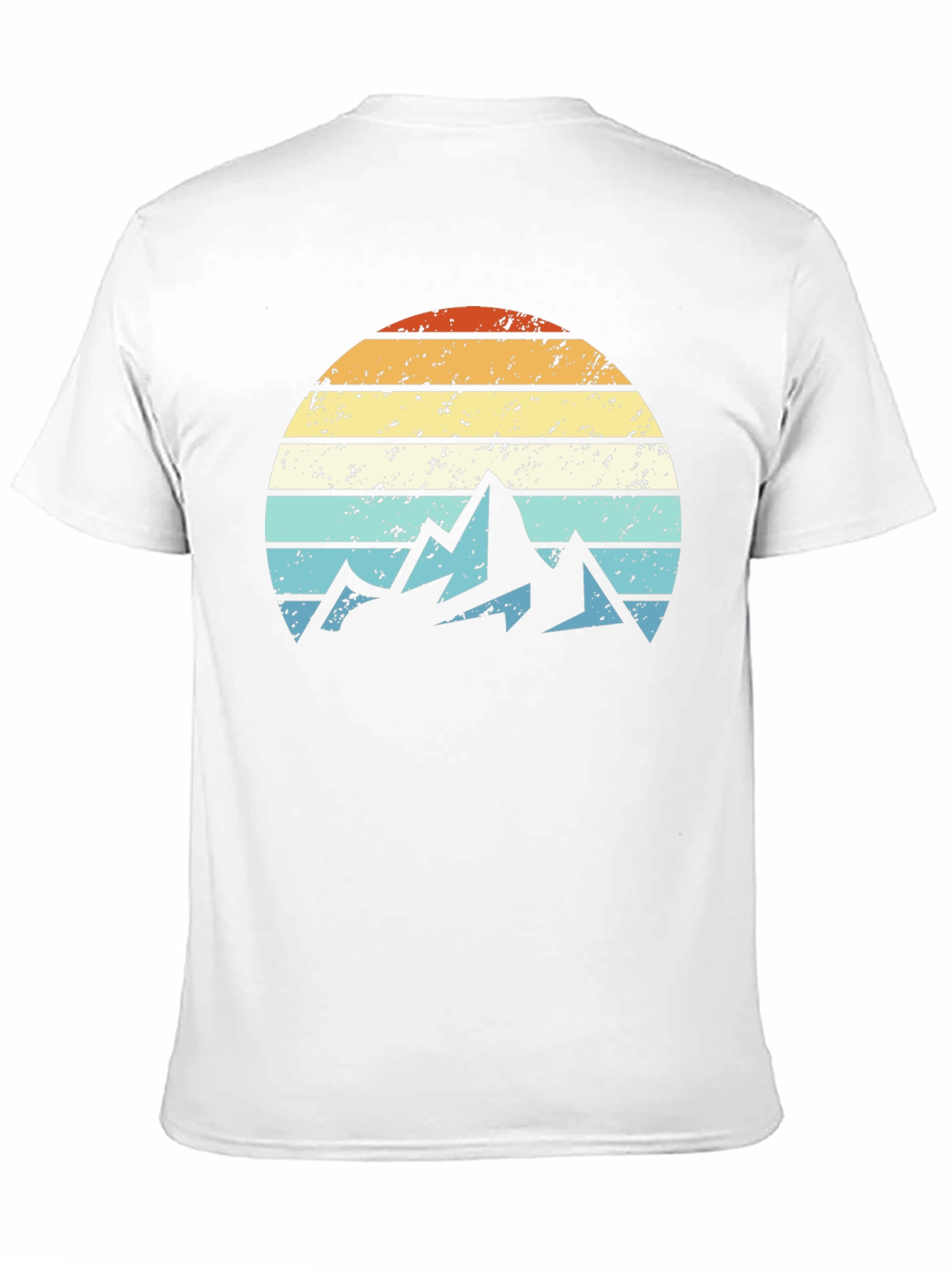 Black Retro Mountain Sunset Graphic T-Shirt view 11