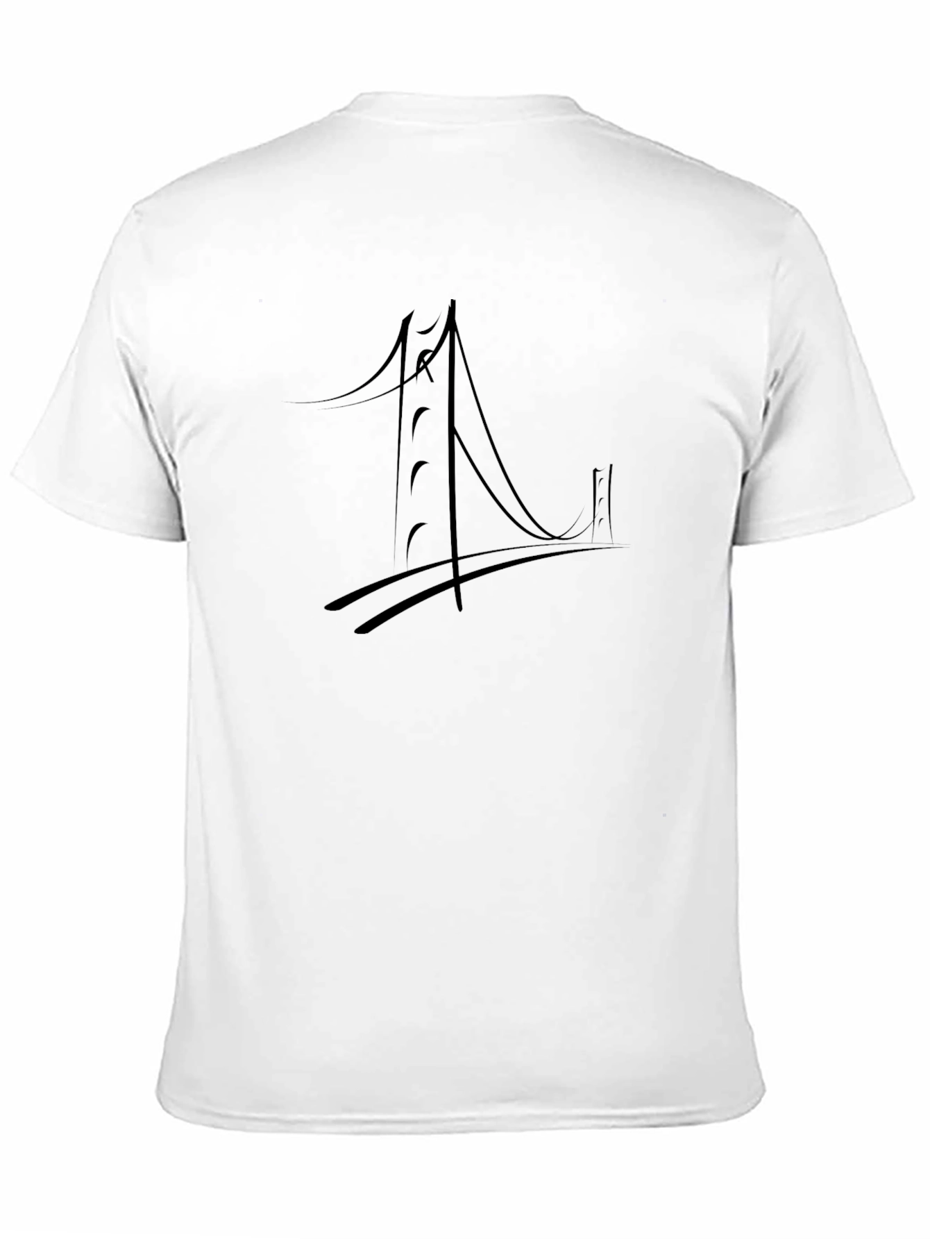 Black Golden Gate Bridge Men's Black T-Shirt view 11
