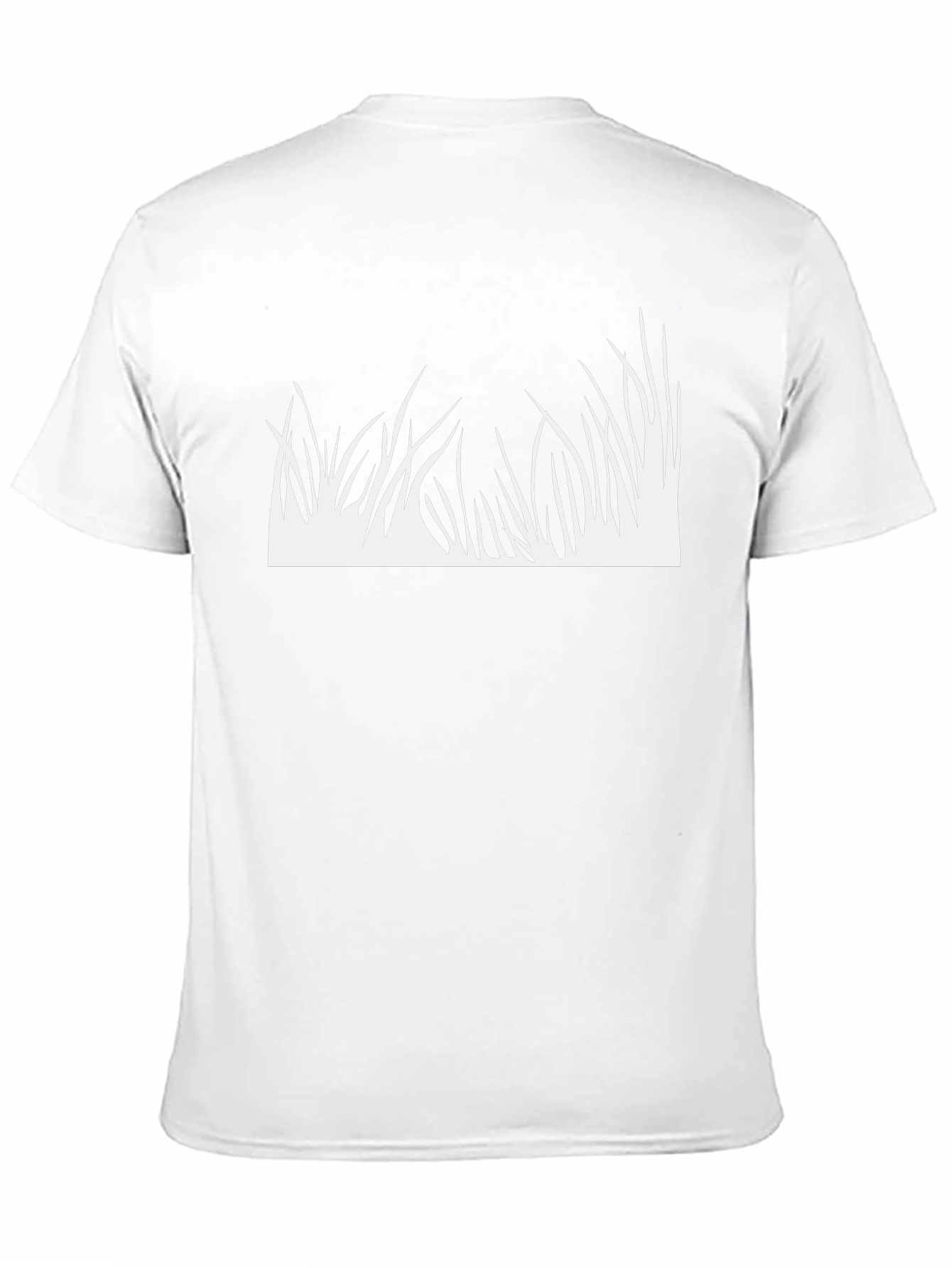 Black Black T-Shirt with White Grass Design view 11