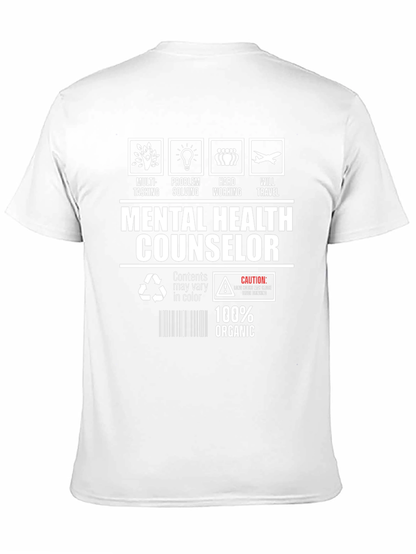 Black Mental Health Counselor 100% Organic T-Shirt view 11